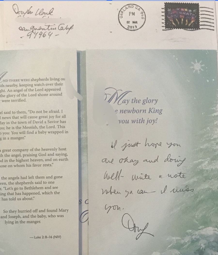 Douglas Clark Card and Envelope Both Signed