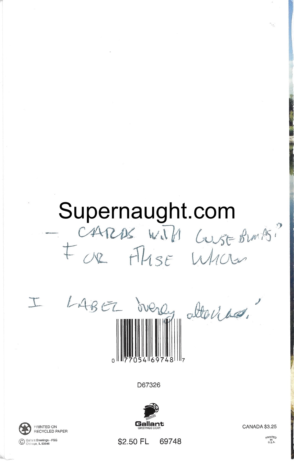 Douglas Clark Card Pretending to be from Phillip Jablonski image 3