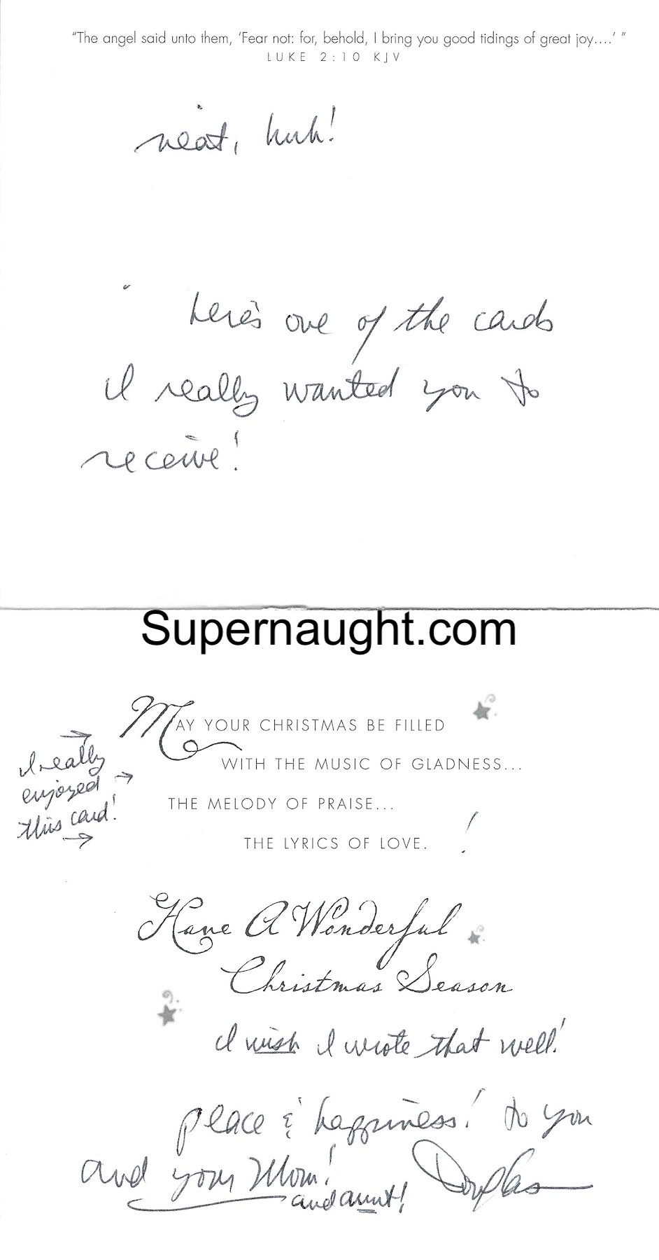 Douglas Clark Christmas Card and Envelope Both Signed Plus Letter