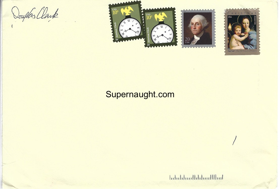 Douglas Clark Christmas Card and Envelope Both Signed Plus Letter image 4