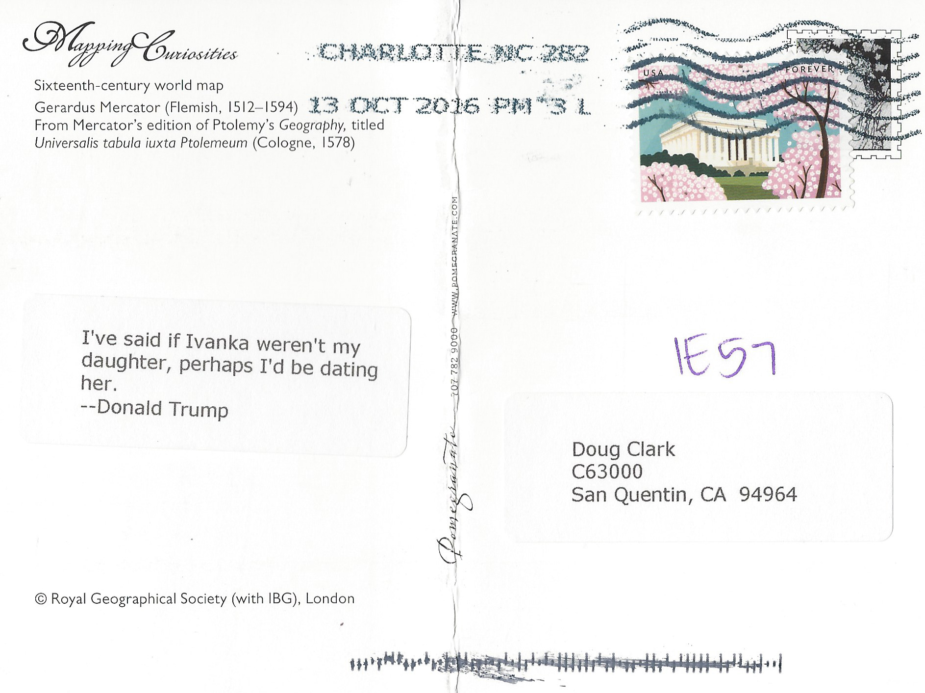 Douglas Clark Donald Trump Quote on Postcard