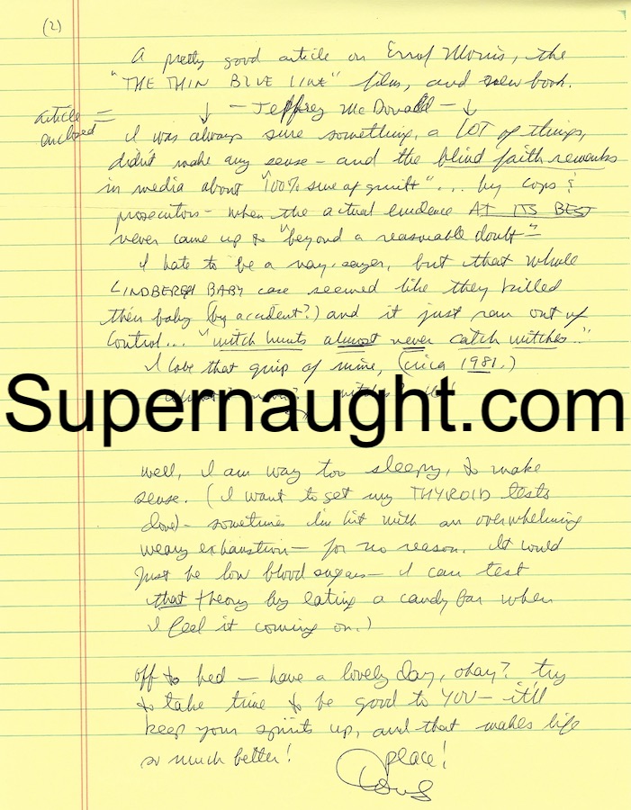 Douglas Clark Letter and Note Both Signed With Envelope image 2