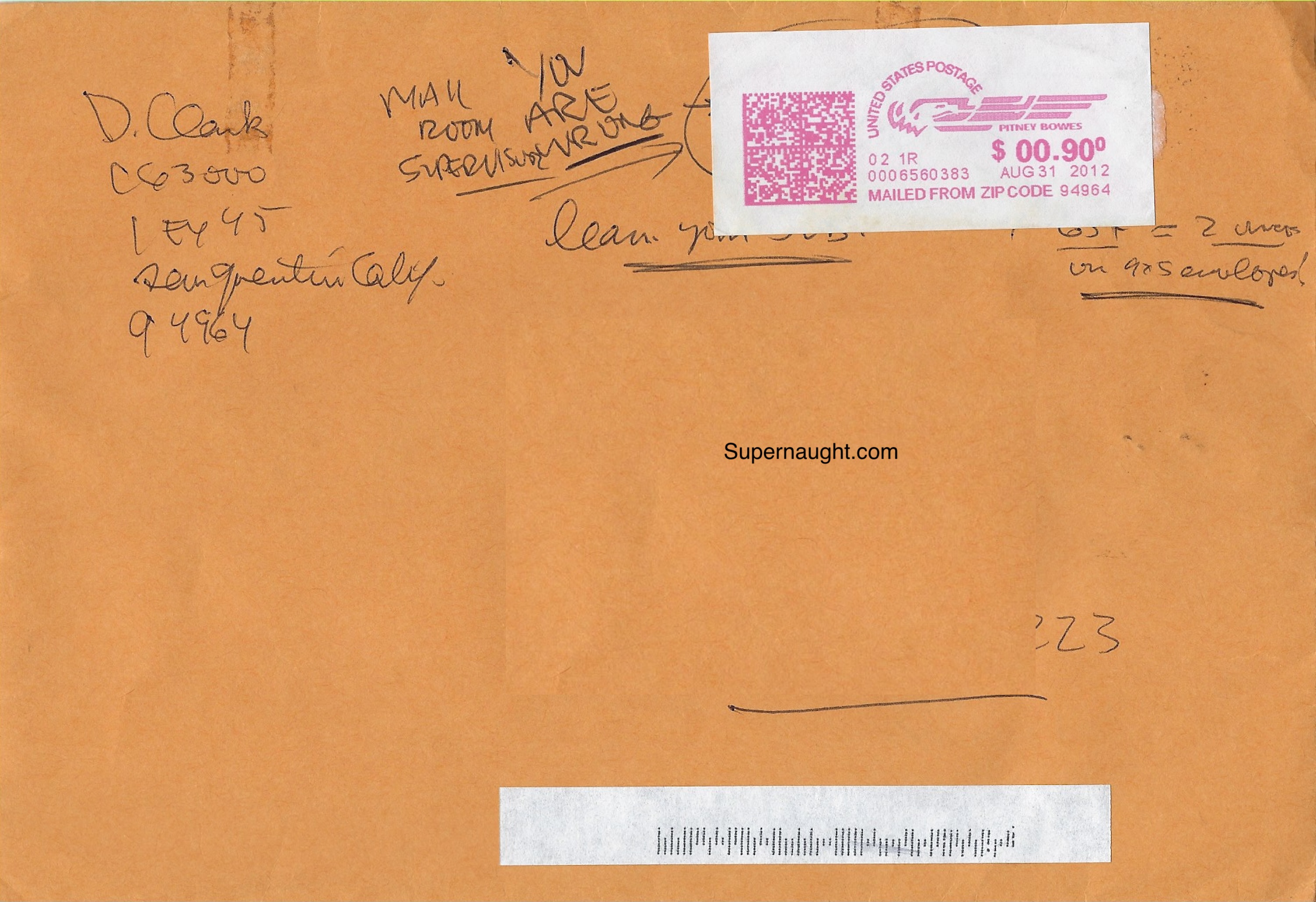 Douglas Clark Note and Envelope Both Signed With Calendar image 2