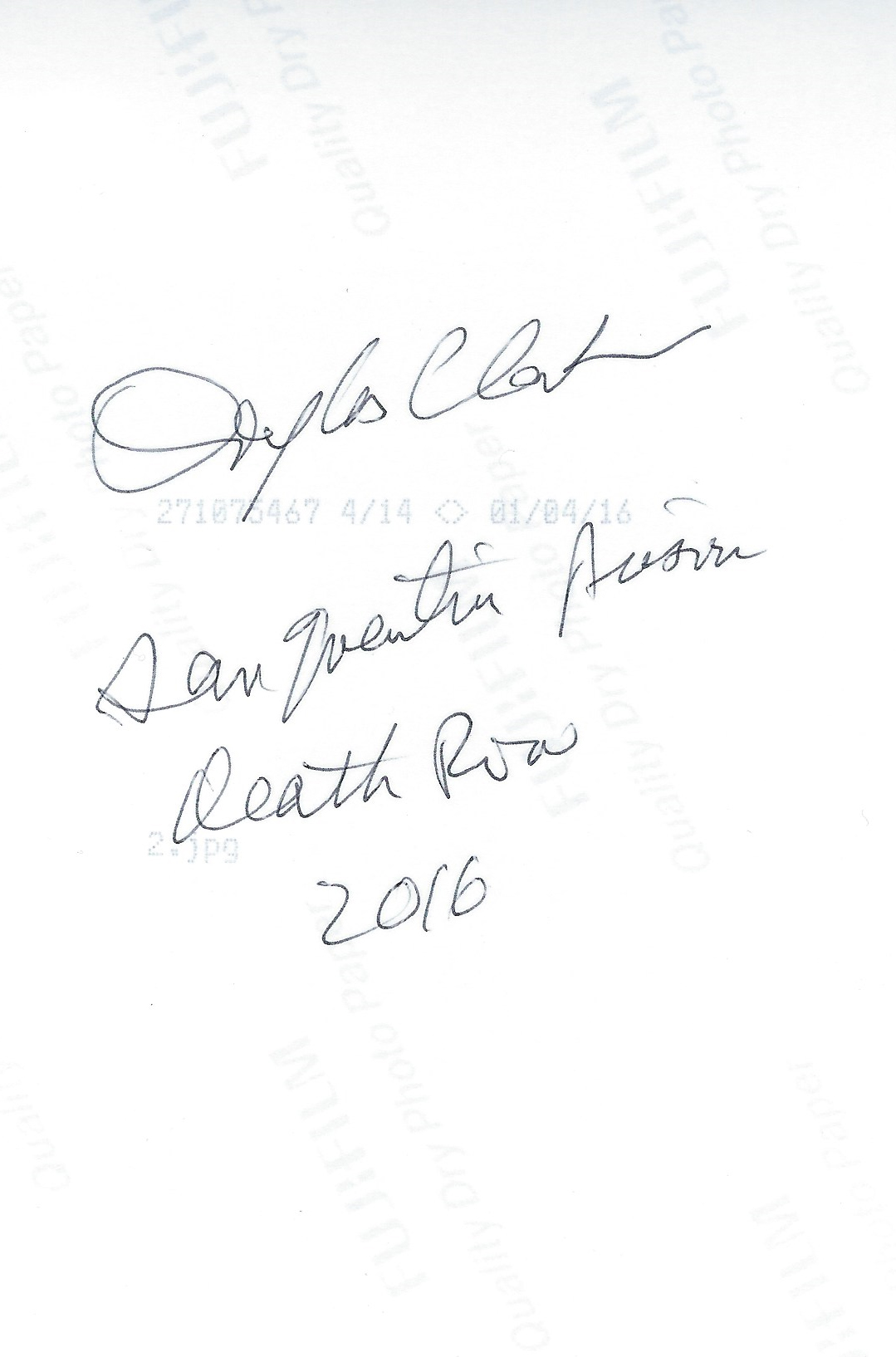 Douglas Clark Signed Cell Photo image 2
