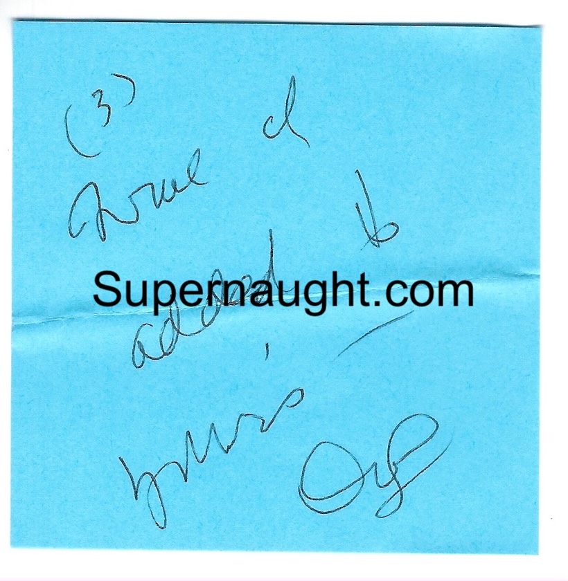 Douglas Clark Signed Note
