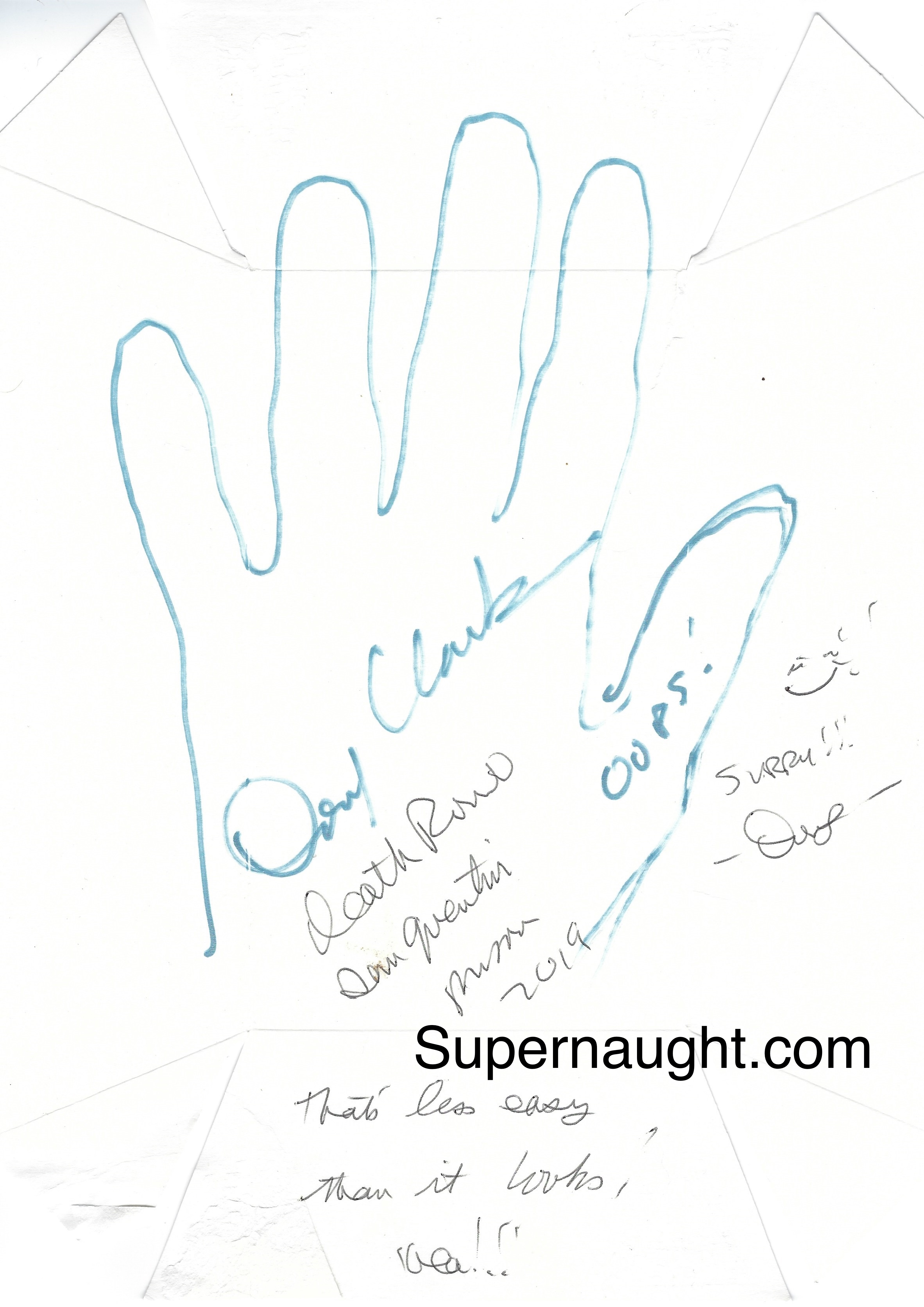 Douglas Clark Signed Smiley Face Left Hand Tracing