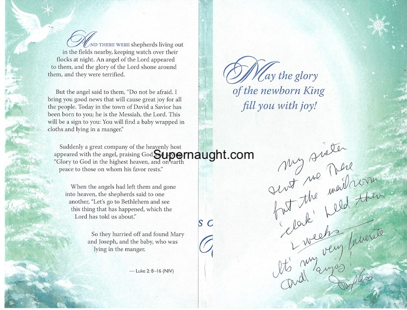 Douglas Clark Xmas Card and Envelope Both Signed image 3