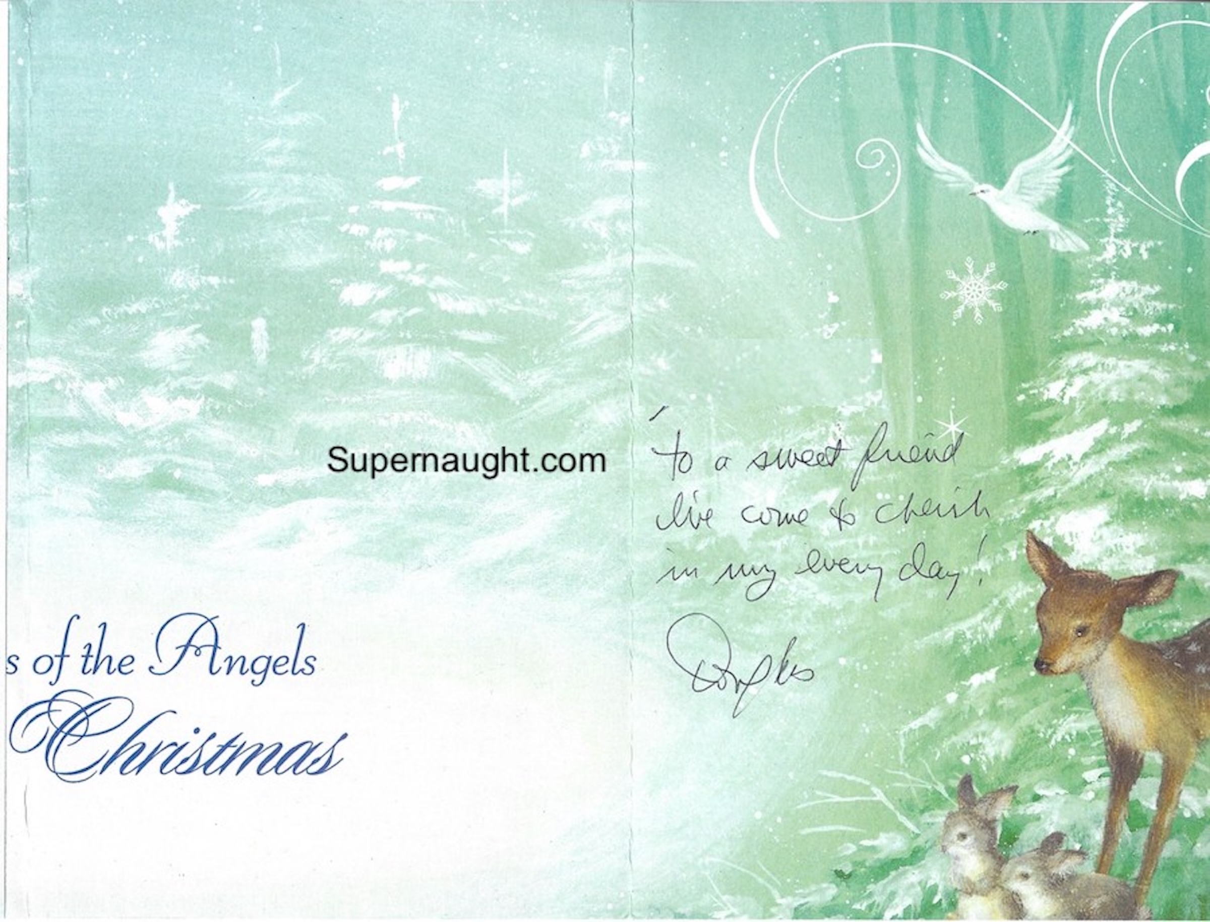 Douglas Clark Xmas Card and Envelope Both Signed