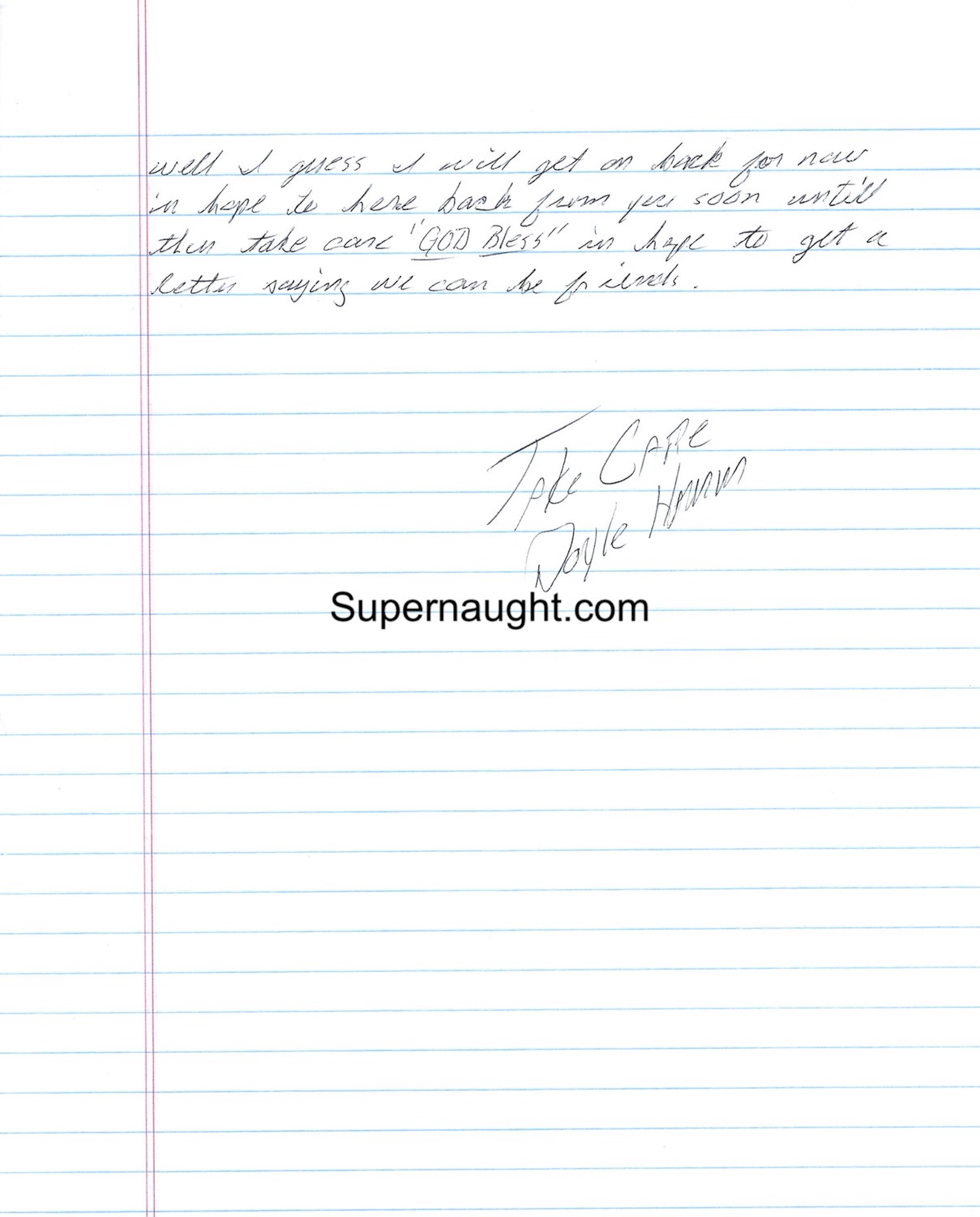 Doyle Hamm Letter and Envelope Set Both Signed
