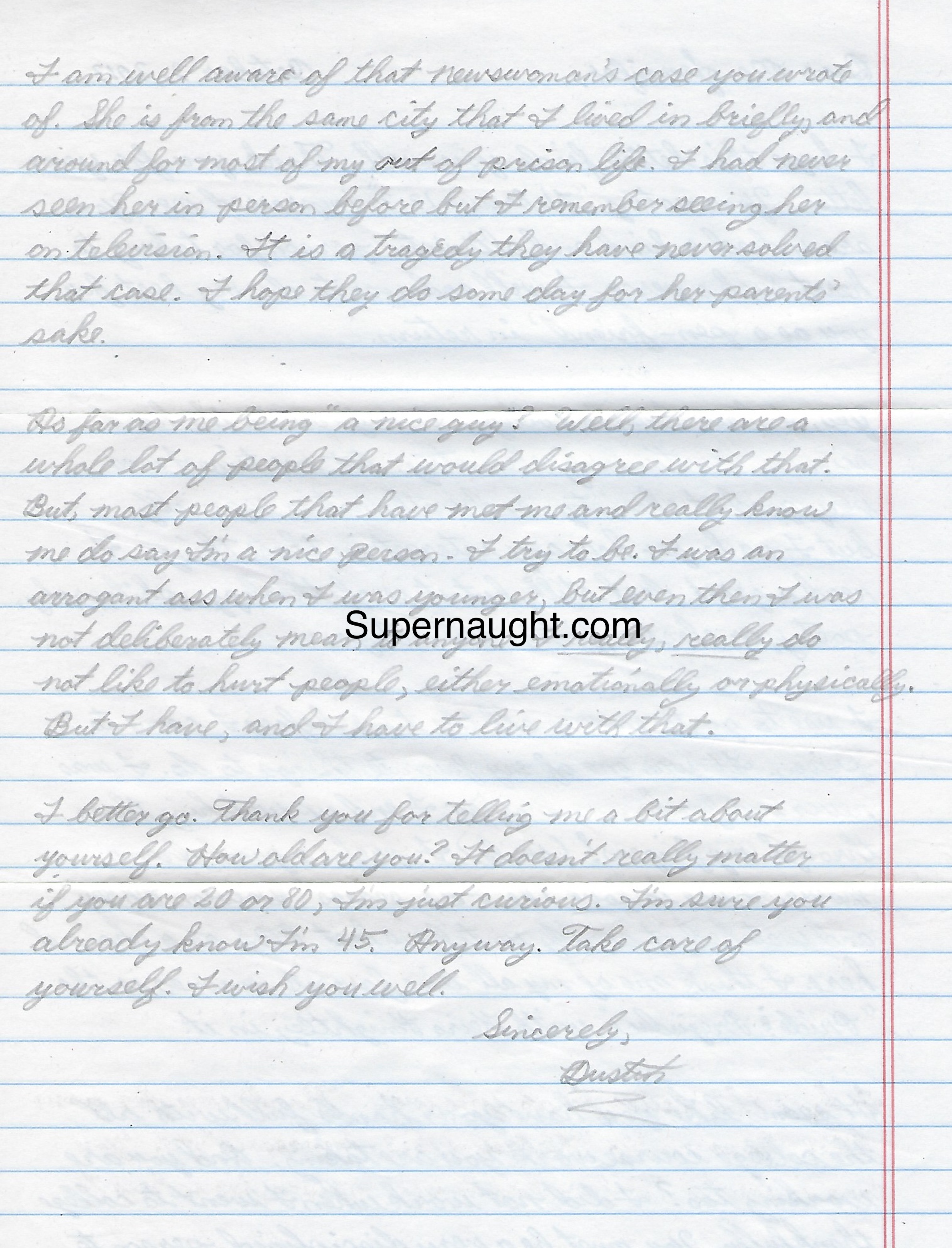 Dustin Honken Signed Letter and Envelope Set image 2