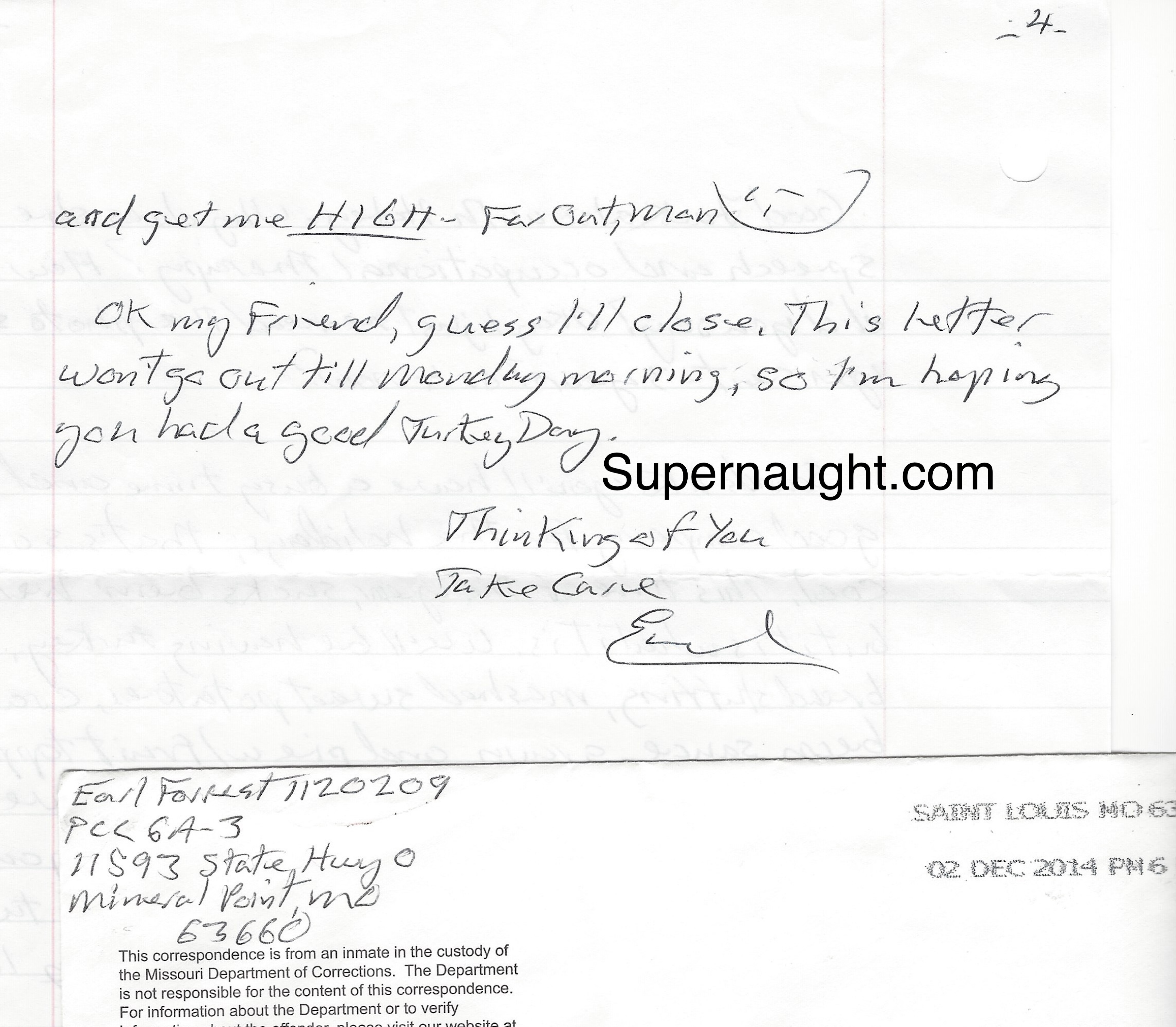Earl Forrest Four Page Letter and Envelope Set Both Signed