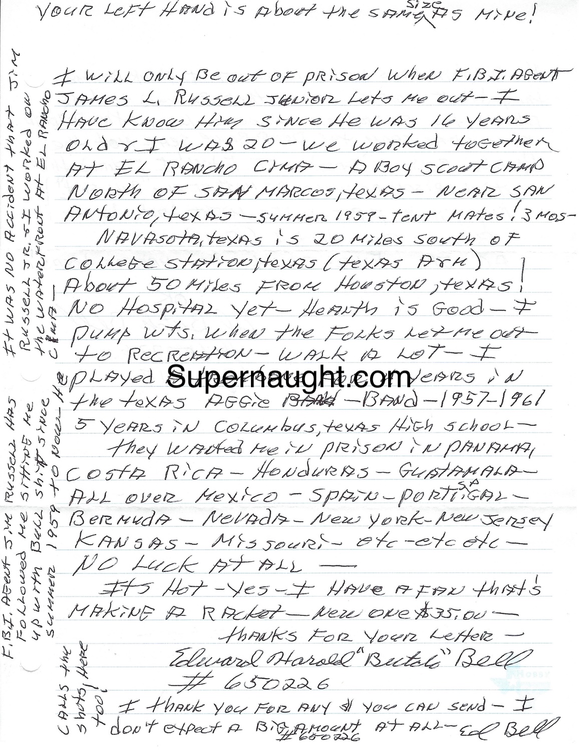 Edward Bell Letter Signed Three Times