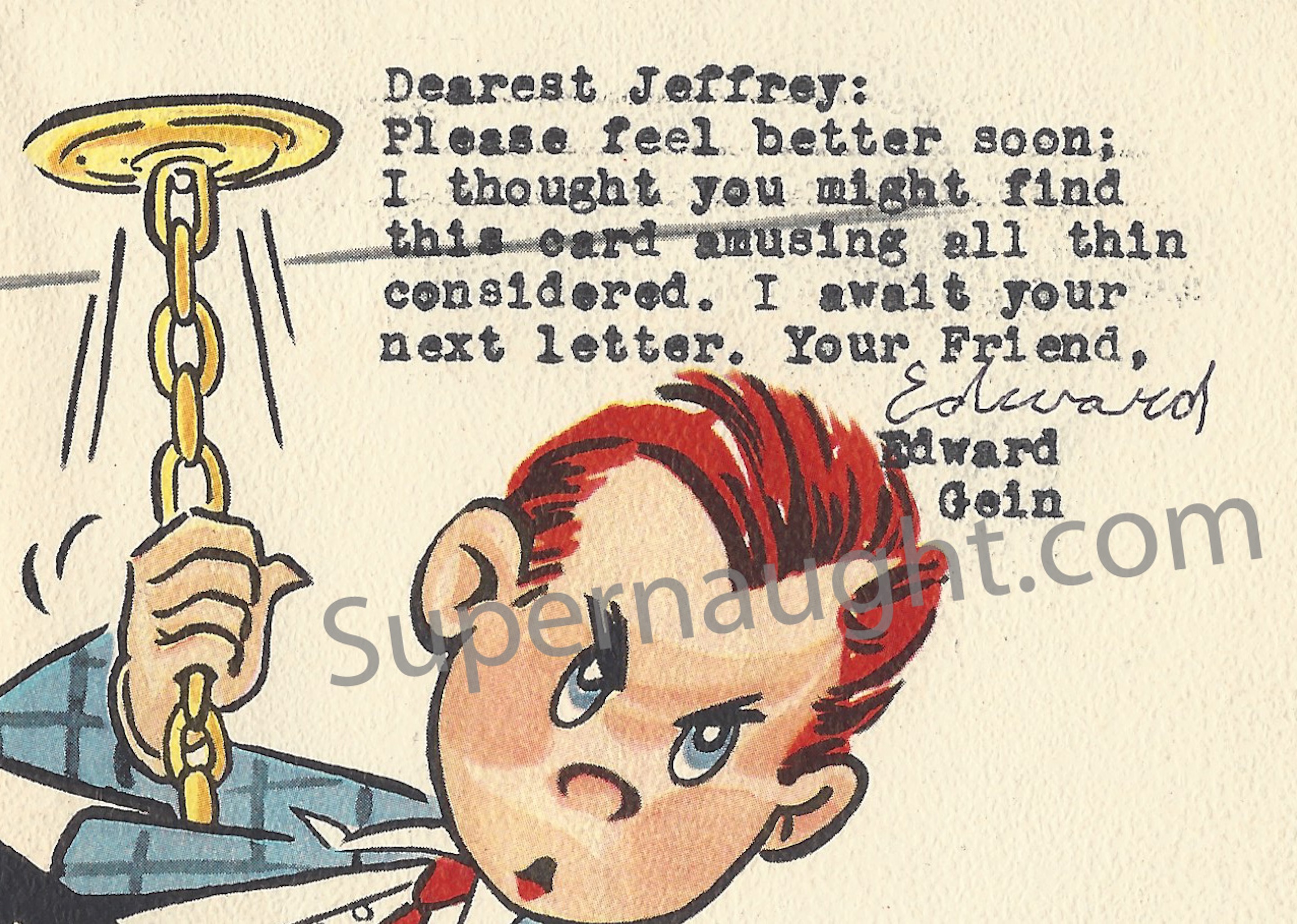 Edward Gein Greeting Card Signed with Envelope image 3