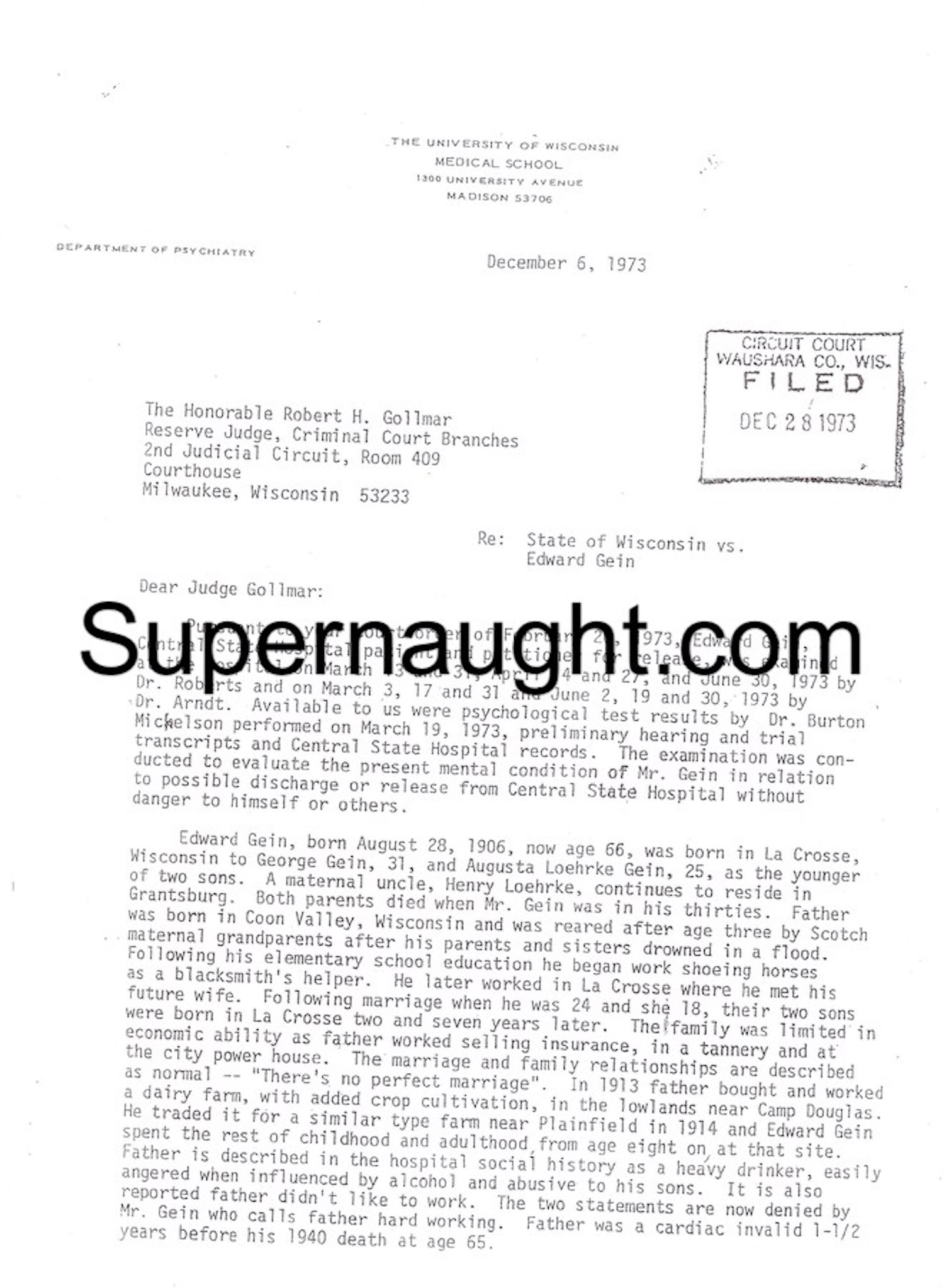 Edward Gein Psychological Report Newspaper Articles and Bernice Worden Death image 2