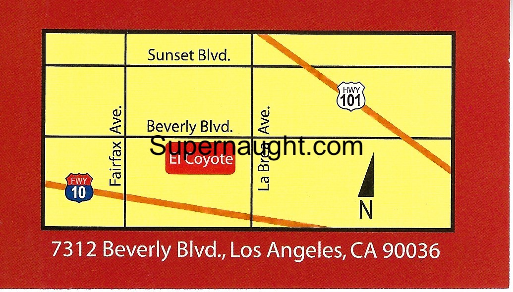 El Coyote Mexican Cafe Business Card image 2