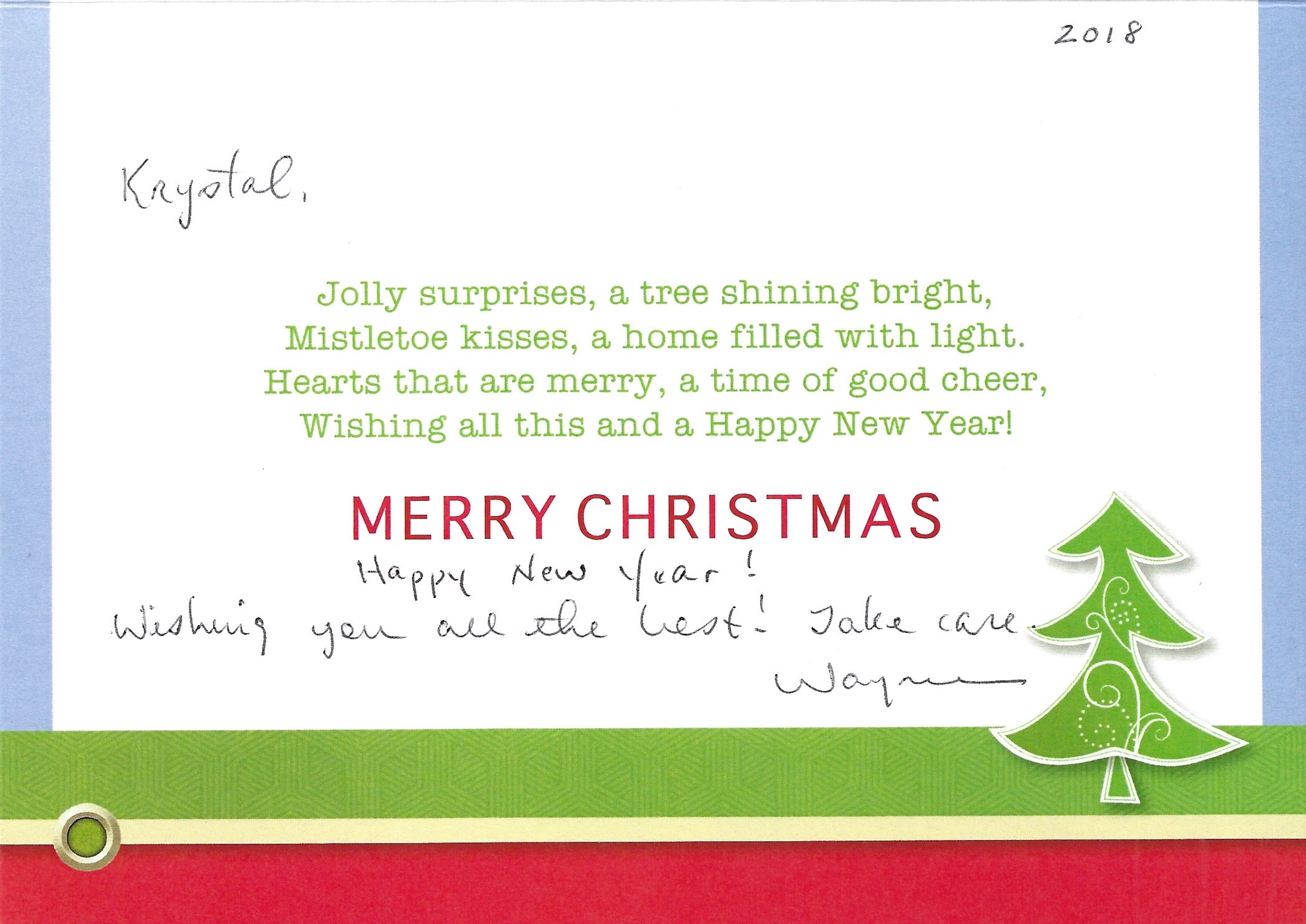 Elmer Wayne Henley Christmas Card and Envelope Set Both Signed