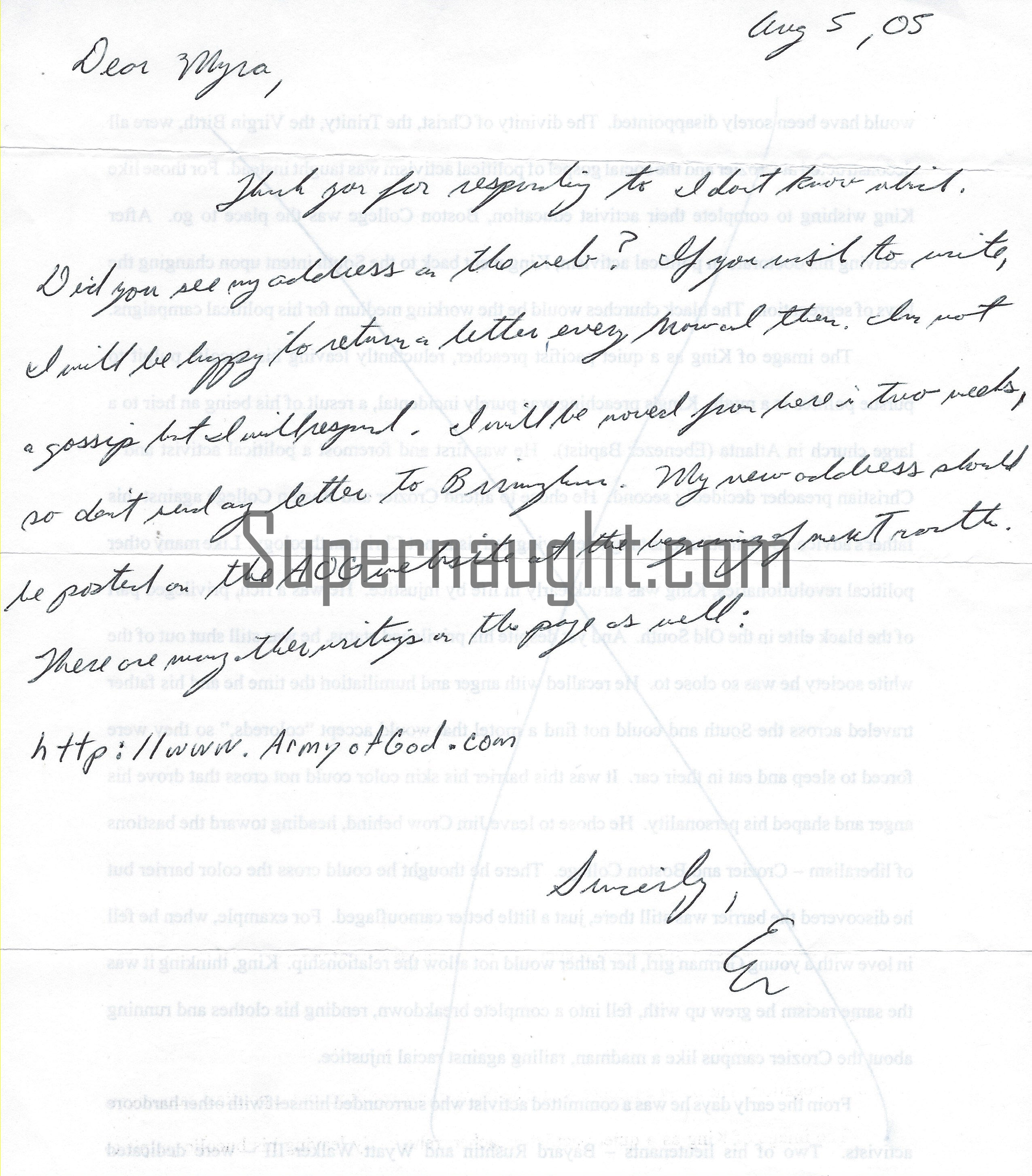 Eric Rudolph County Jail Letter and Envelope Set Both Signed
