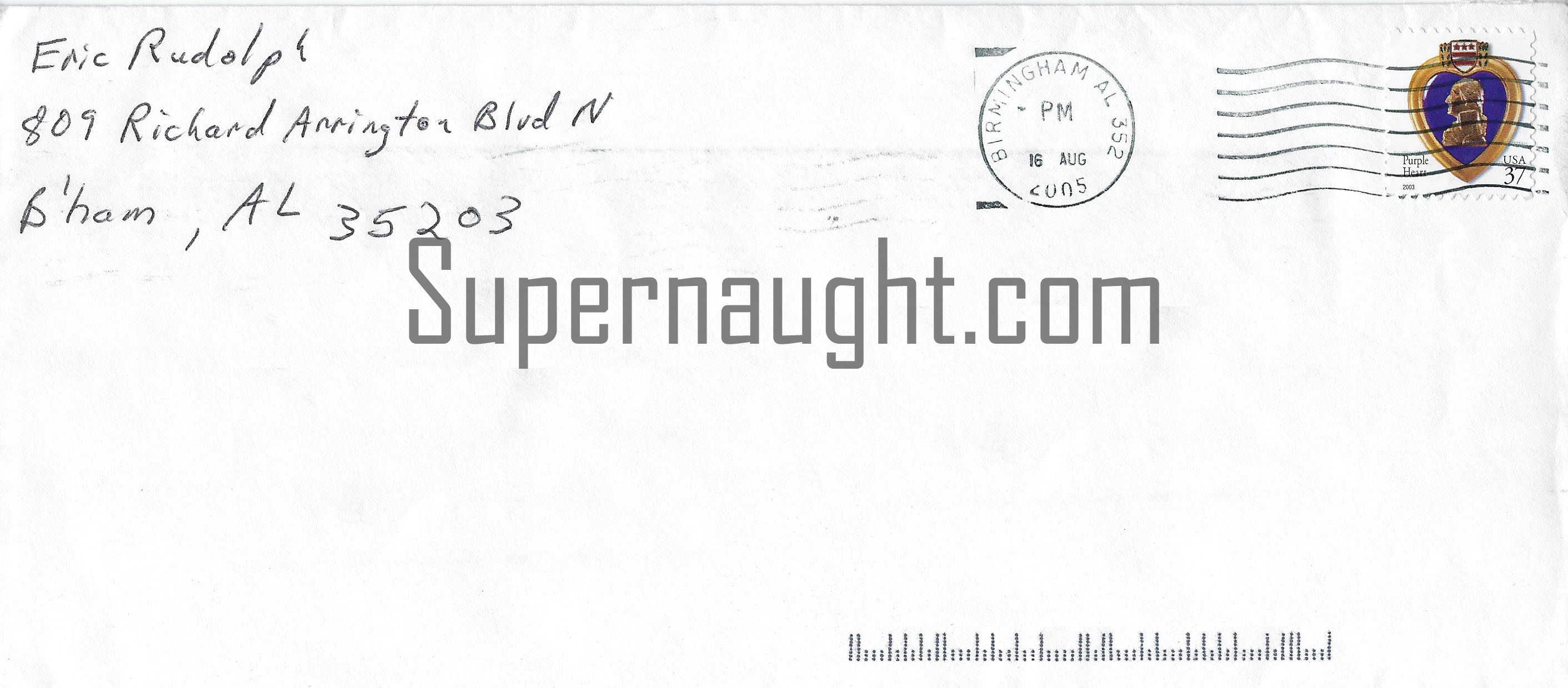 Eric Rudolph County Jail Letter and Envelope Set Both Signed image 3