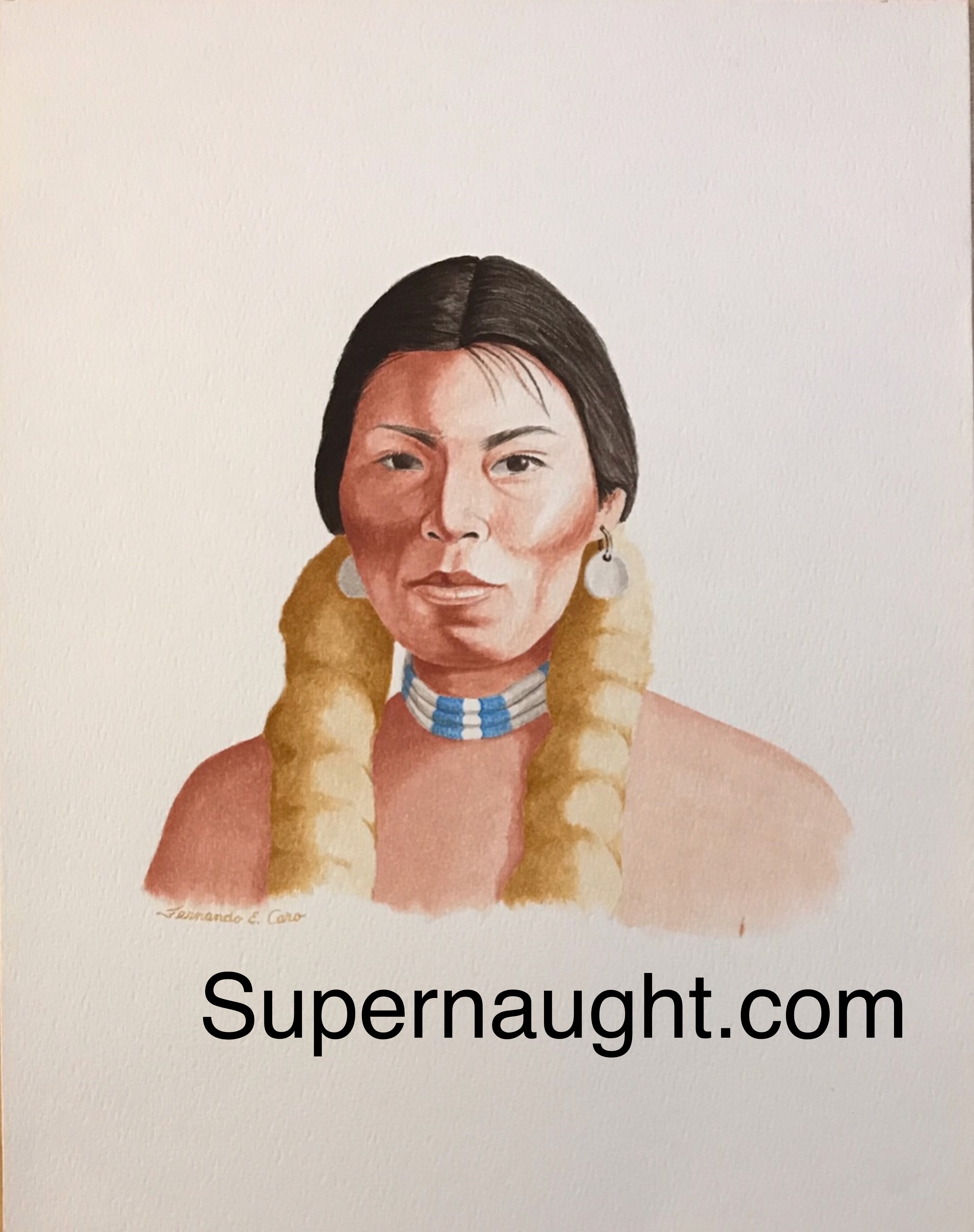 Fernando Caro Female Indian Painting Signed
