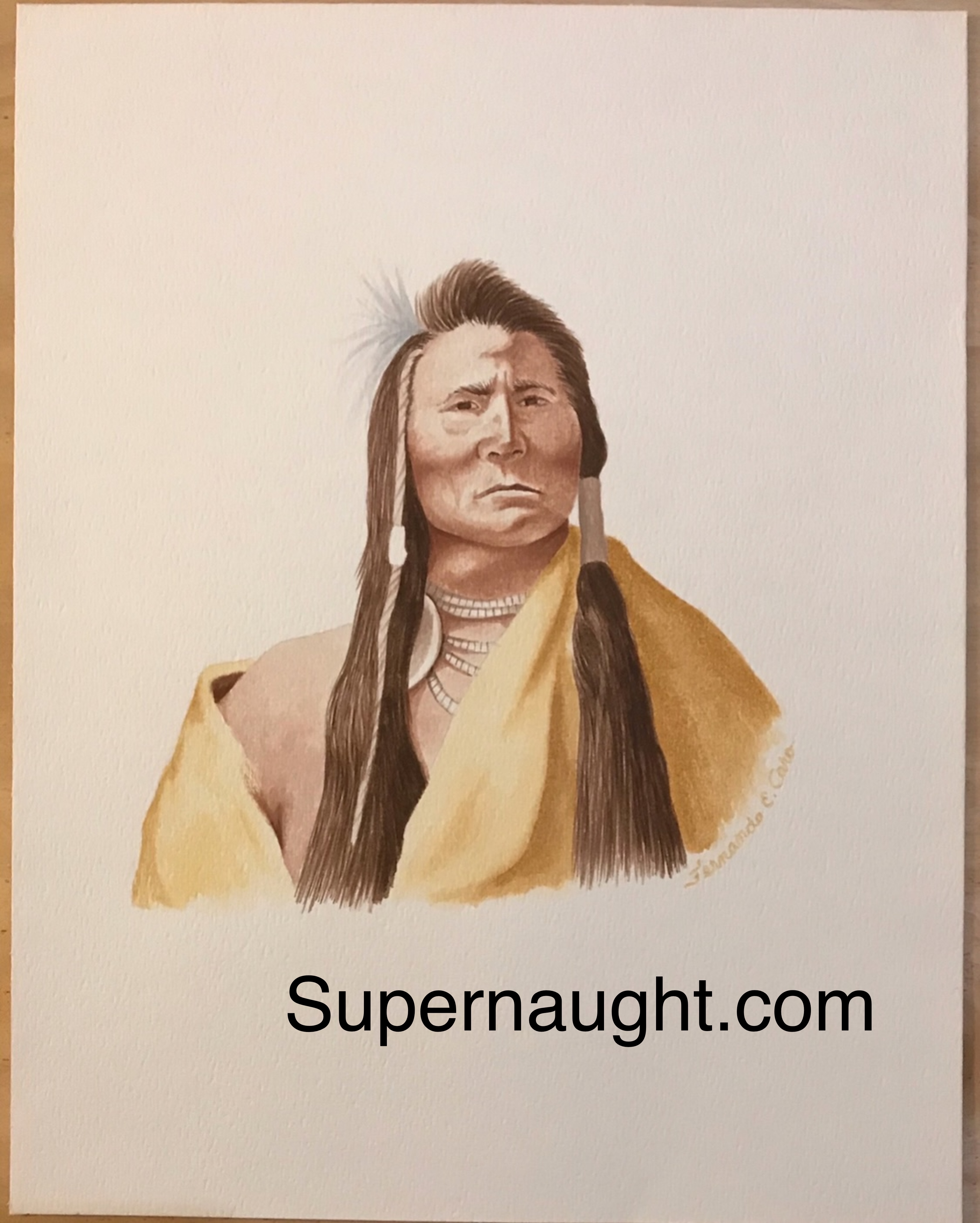 Fernando Caro Native American Painting Signed
