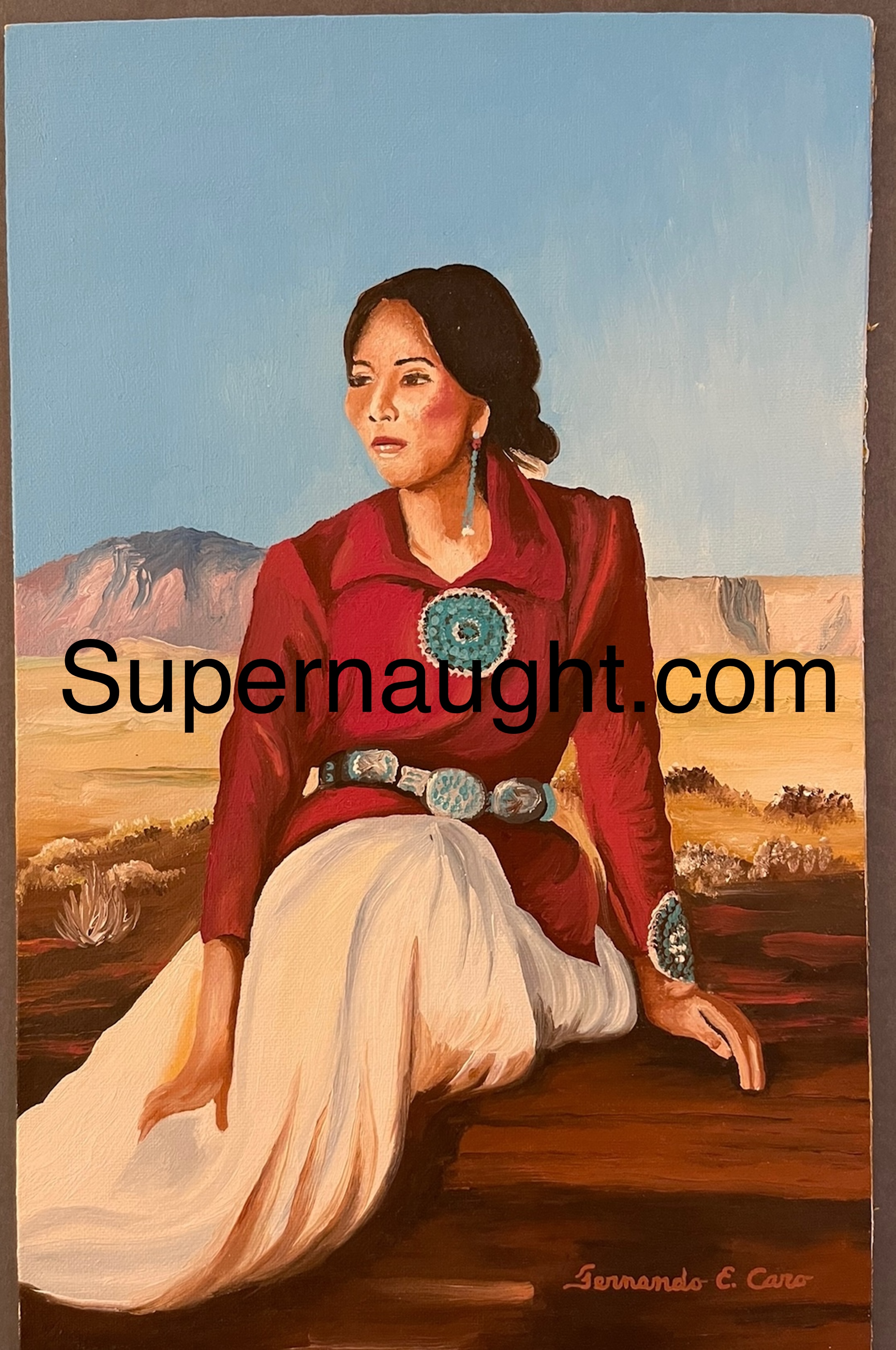 Fernando Caro Native American Woman Painting