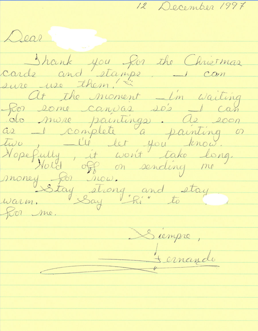 Fernando Caro Signed Letter