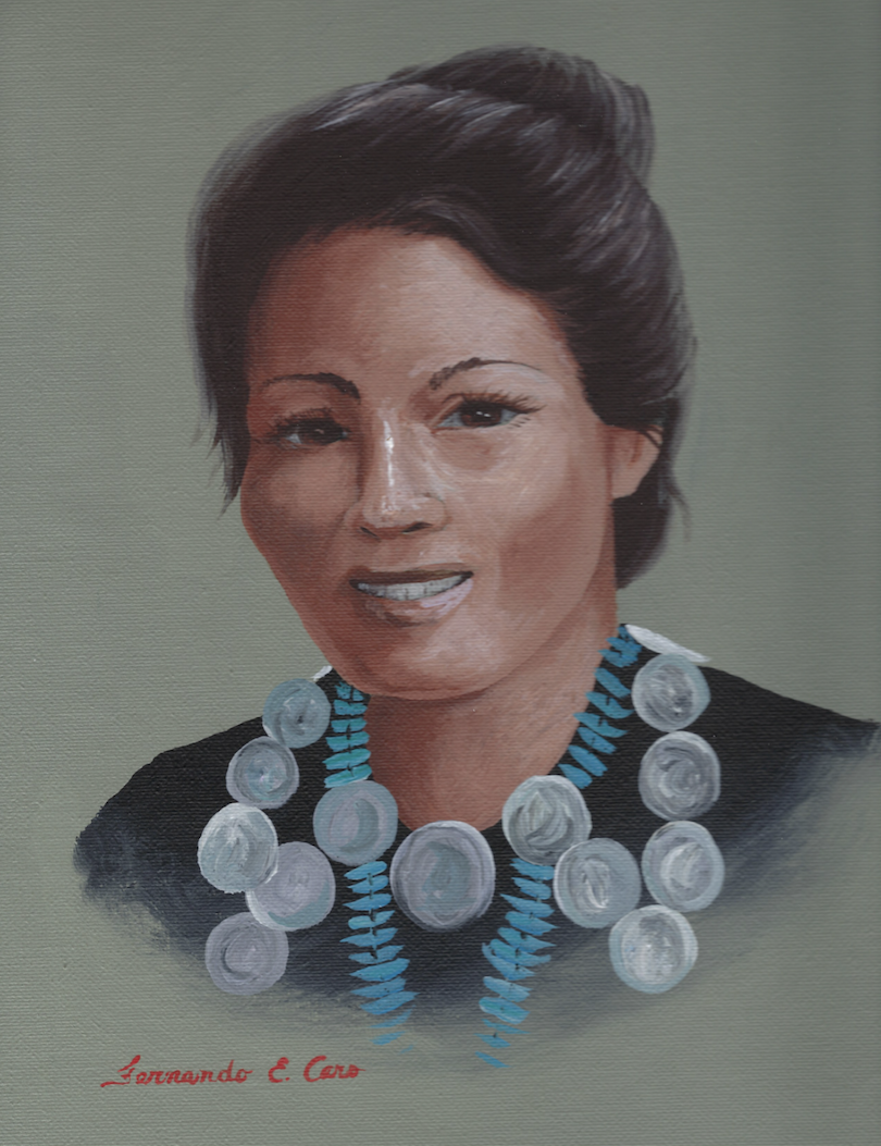 Fernando Caro Signed Female Native American Painting