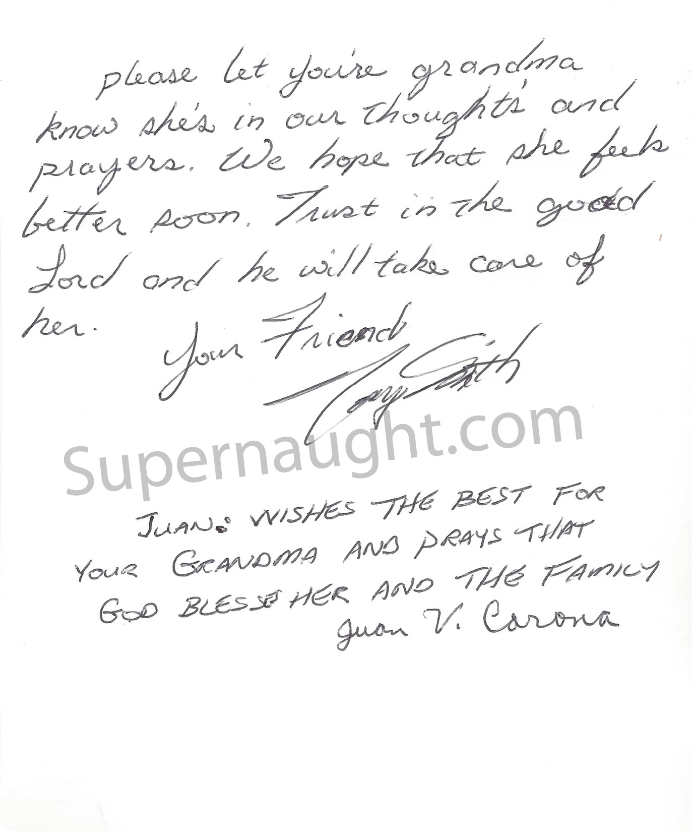 Ferril Mickens Handmade Card Signed by Anthony Wolfe and Juan Corona image 2