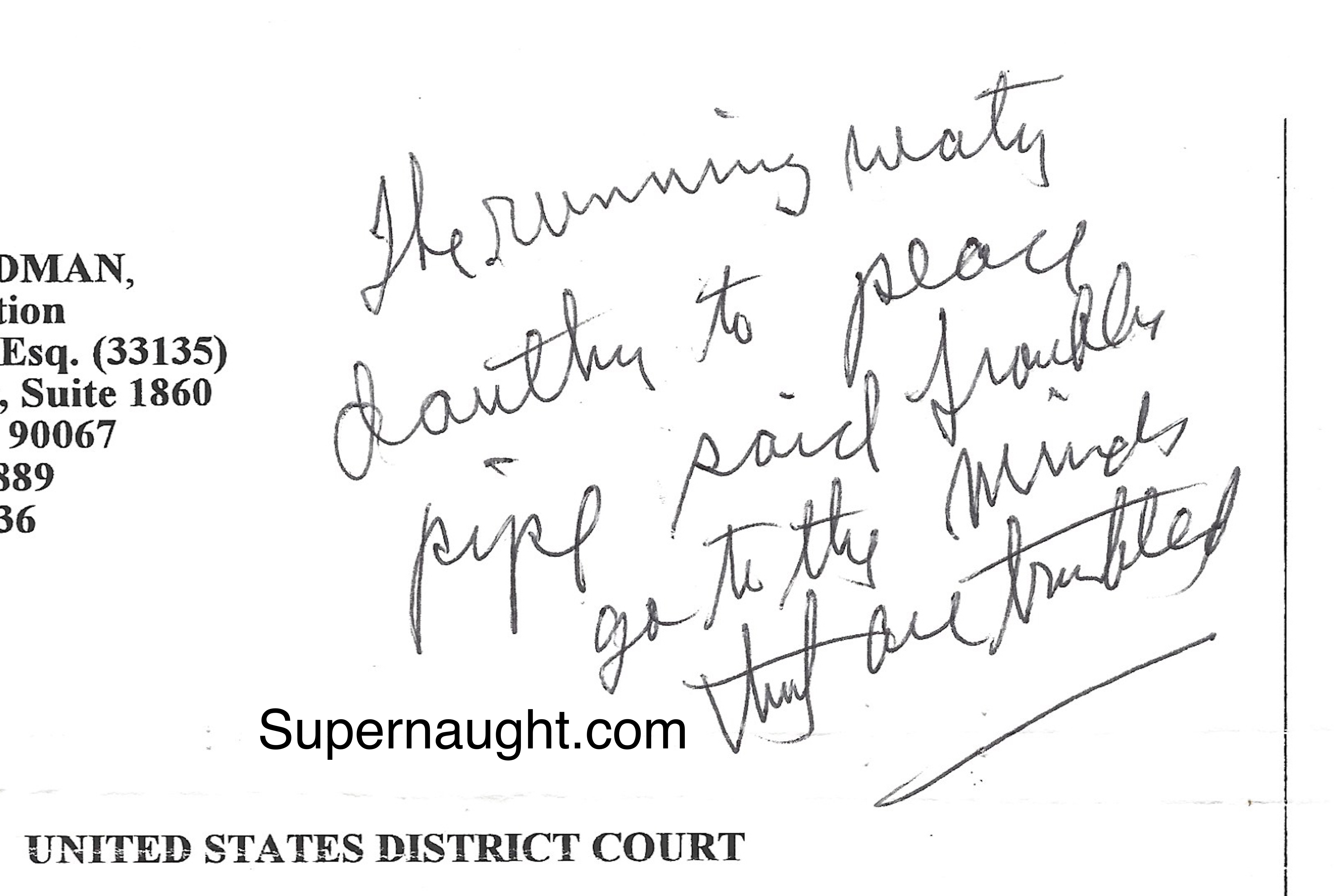 Frykowski vs Charles Manson Aug 2000 with Note Written by Manson image 2