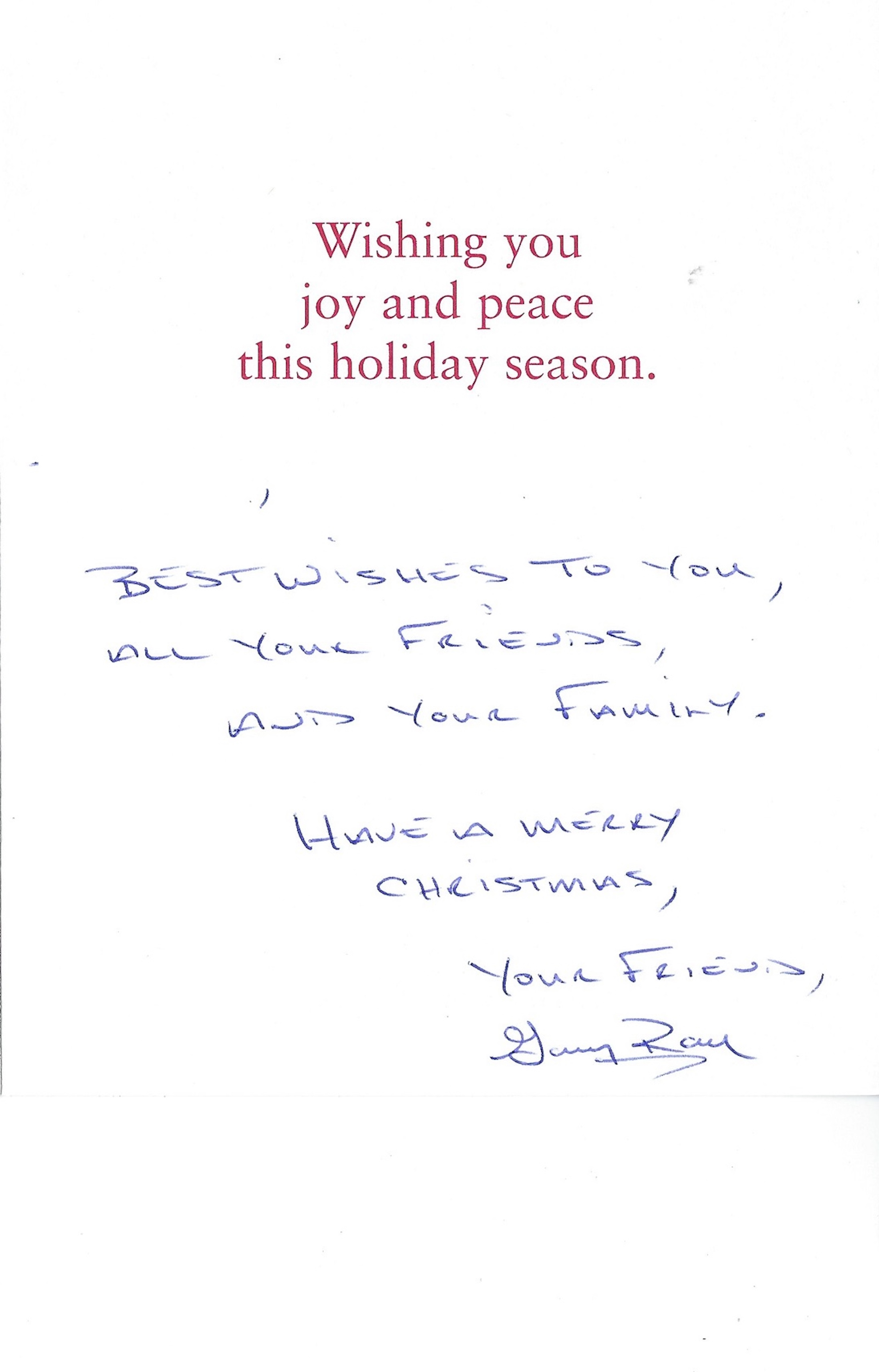 Gary Bowles Christmas Card and Envelope Set Both Signed