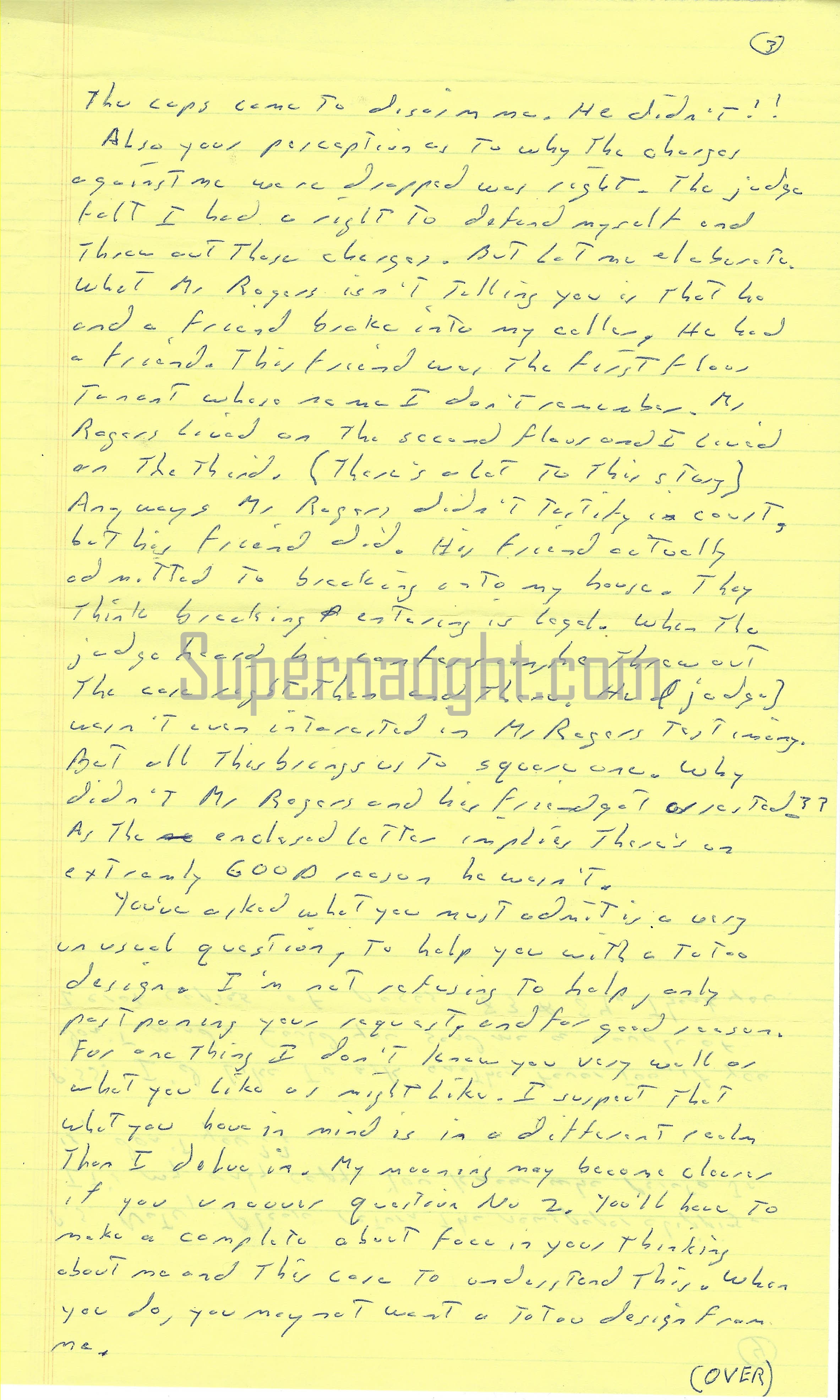 Gary Heidnik Signed Four Page Letter with Drawing Self Portrait image 3