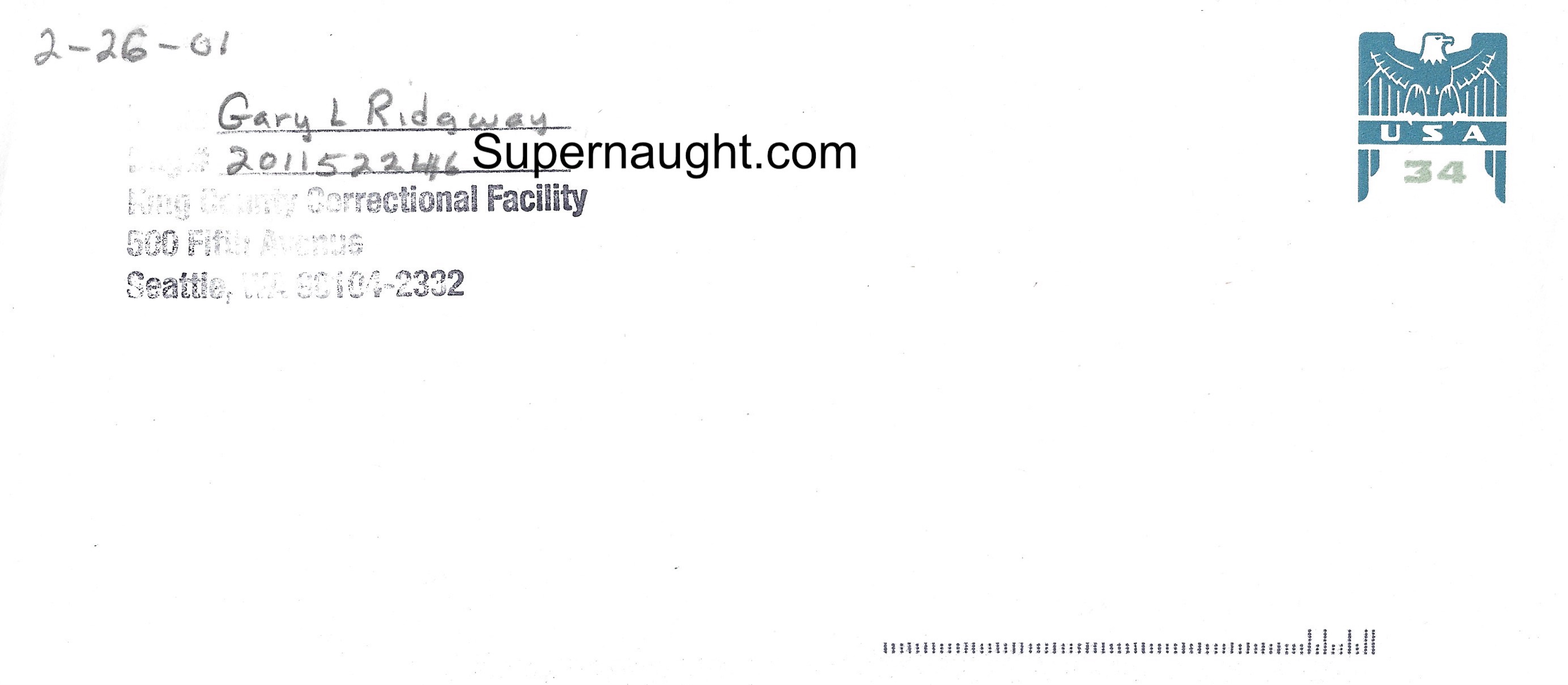 Gary Ridgway Signed Letter And Envelope Set image 3