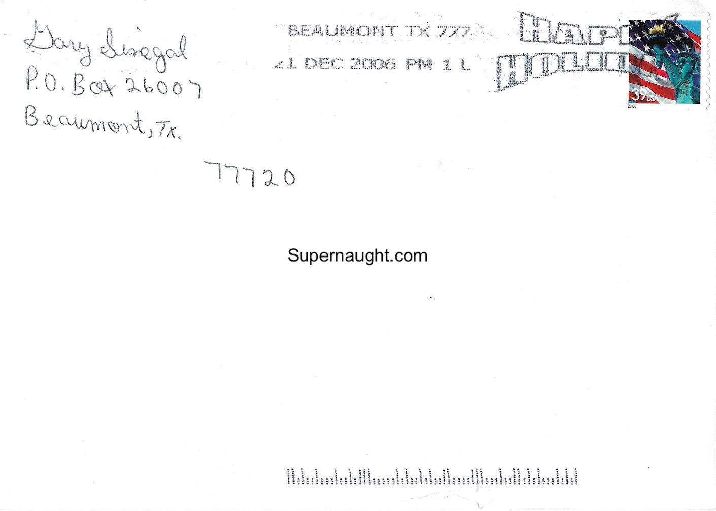 Gary Sinegal Christmas Card and Envelope Set Both Signed image 3