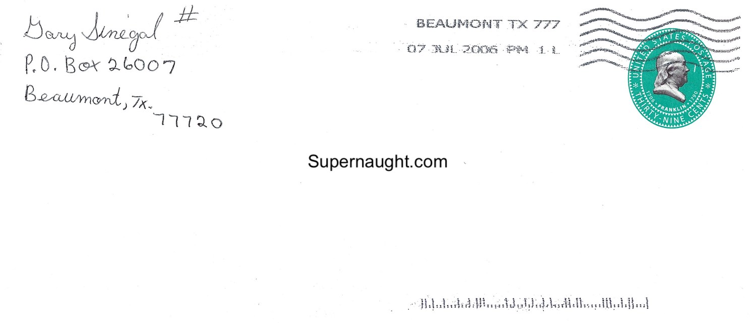 Gary Sinegal Pre Conviction Letter and Envelope Set Both Signed image 3
