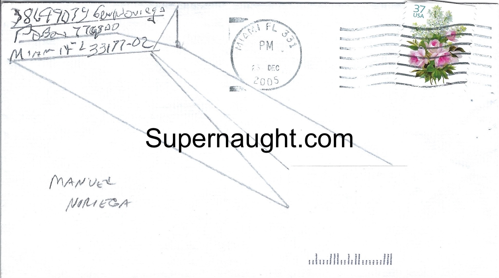 General Manuel Noriega Signed  Envelope