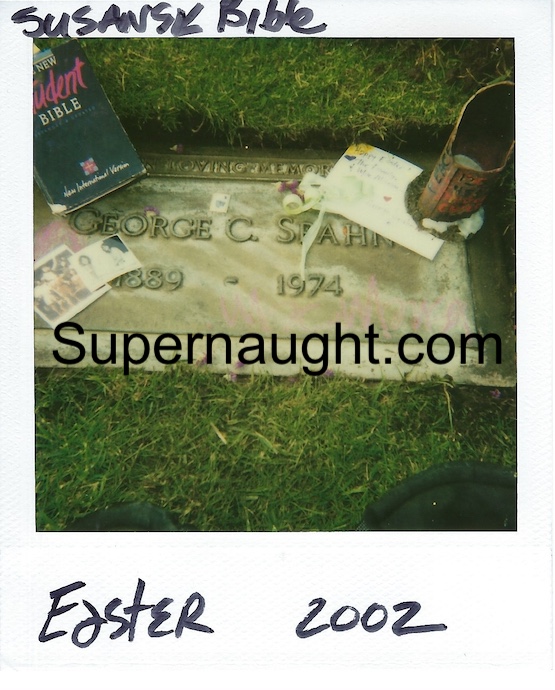 George Spahn Grave Polaroid with Artwork Envelope Signed