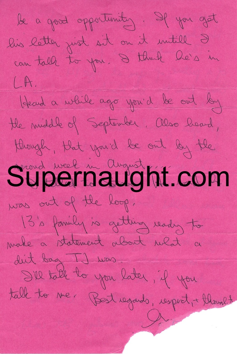 George Stimson Letter to Charles Manson image 2