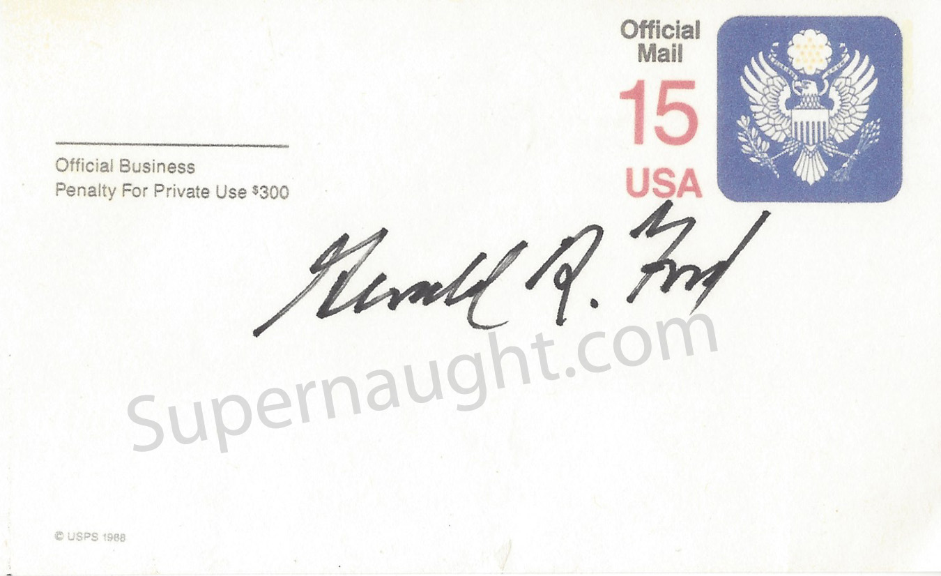 Gerald Ford 38th President Signed Card