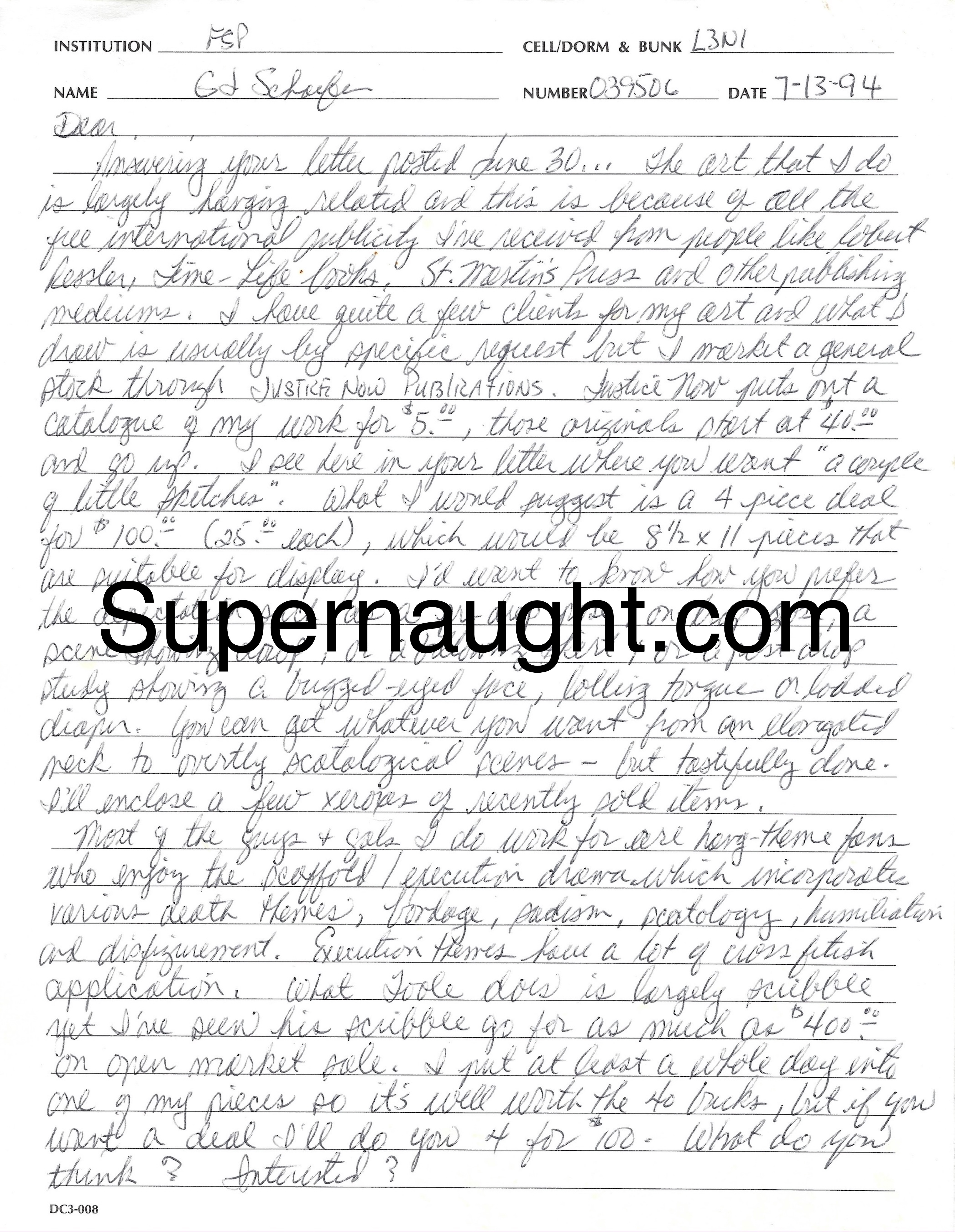Gerard John Schaefer Letter Signed Twice image 2