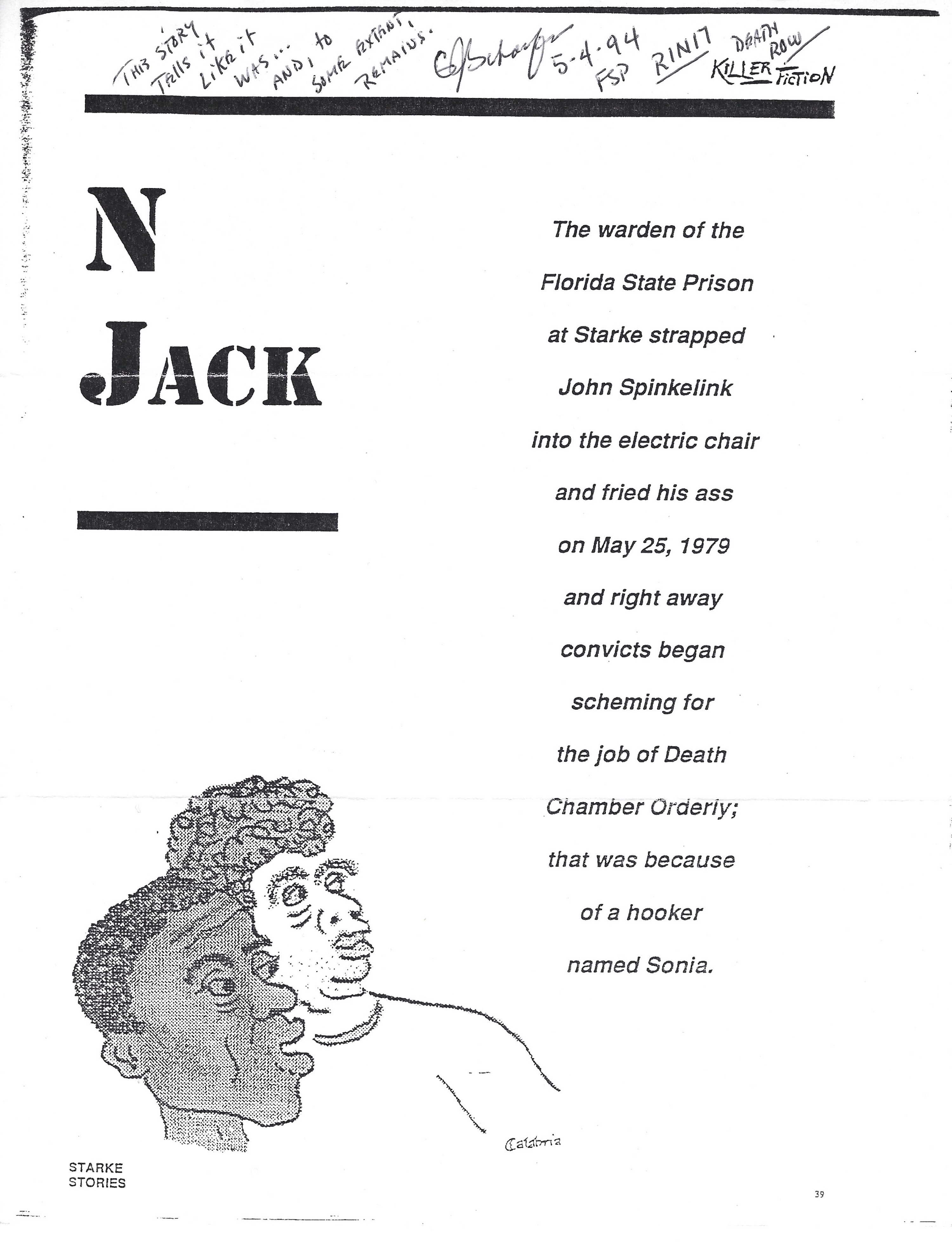 Gerard Schaefer Jack 4 Page Story Signed