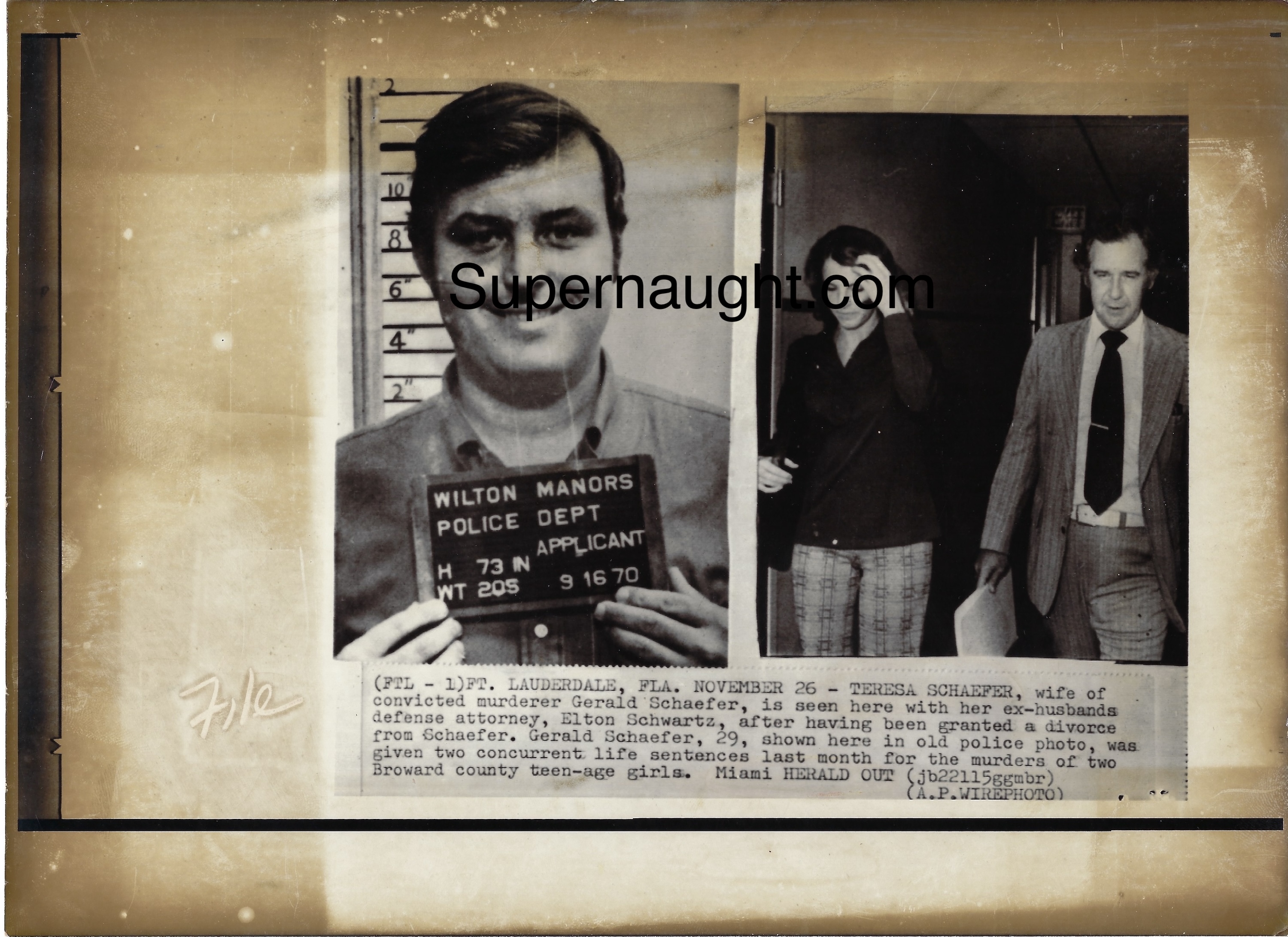 Gerard Schaefer Vintage Press Photo