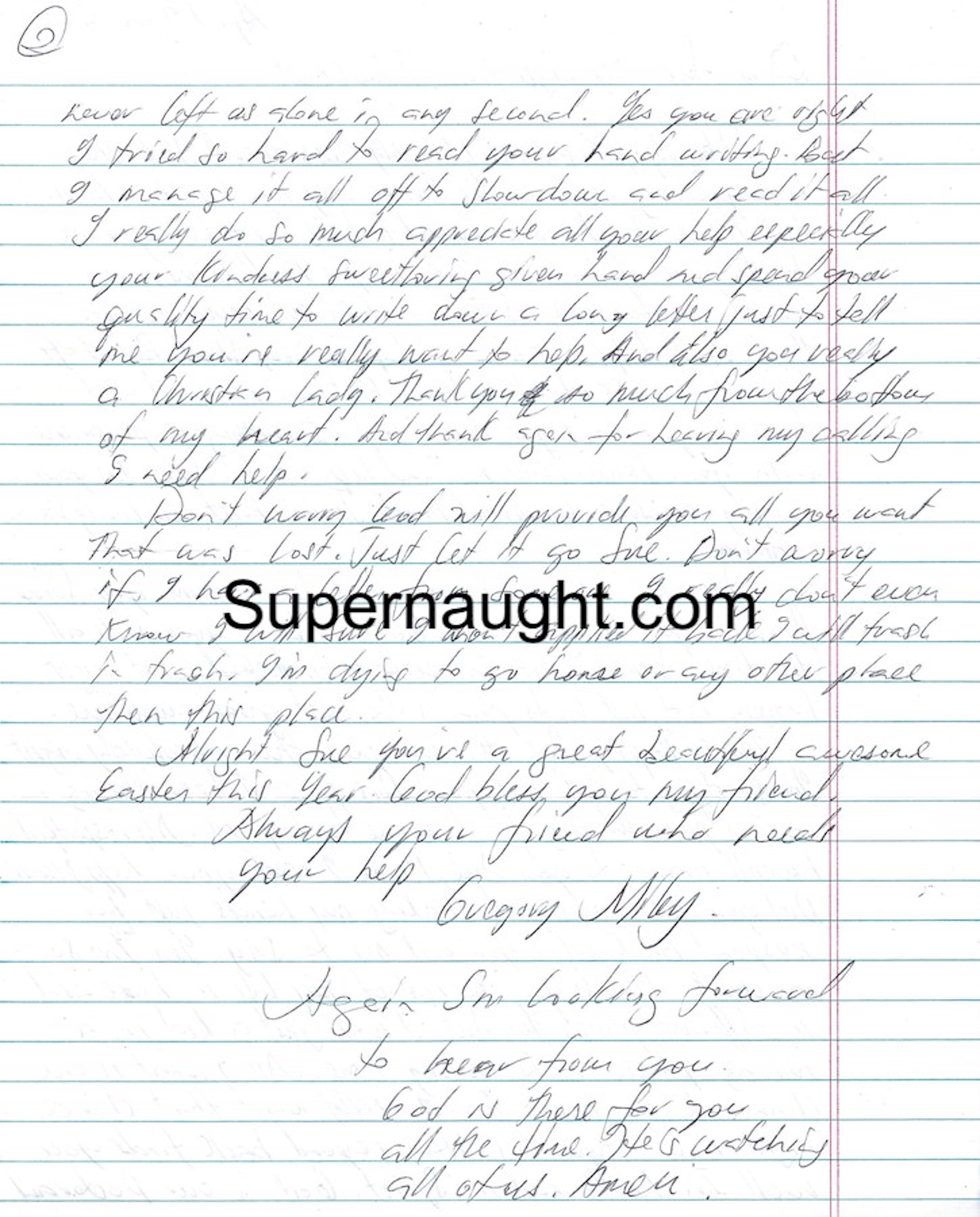 Greg Miley Two Page Letter and Signed Envelope