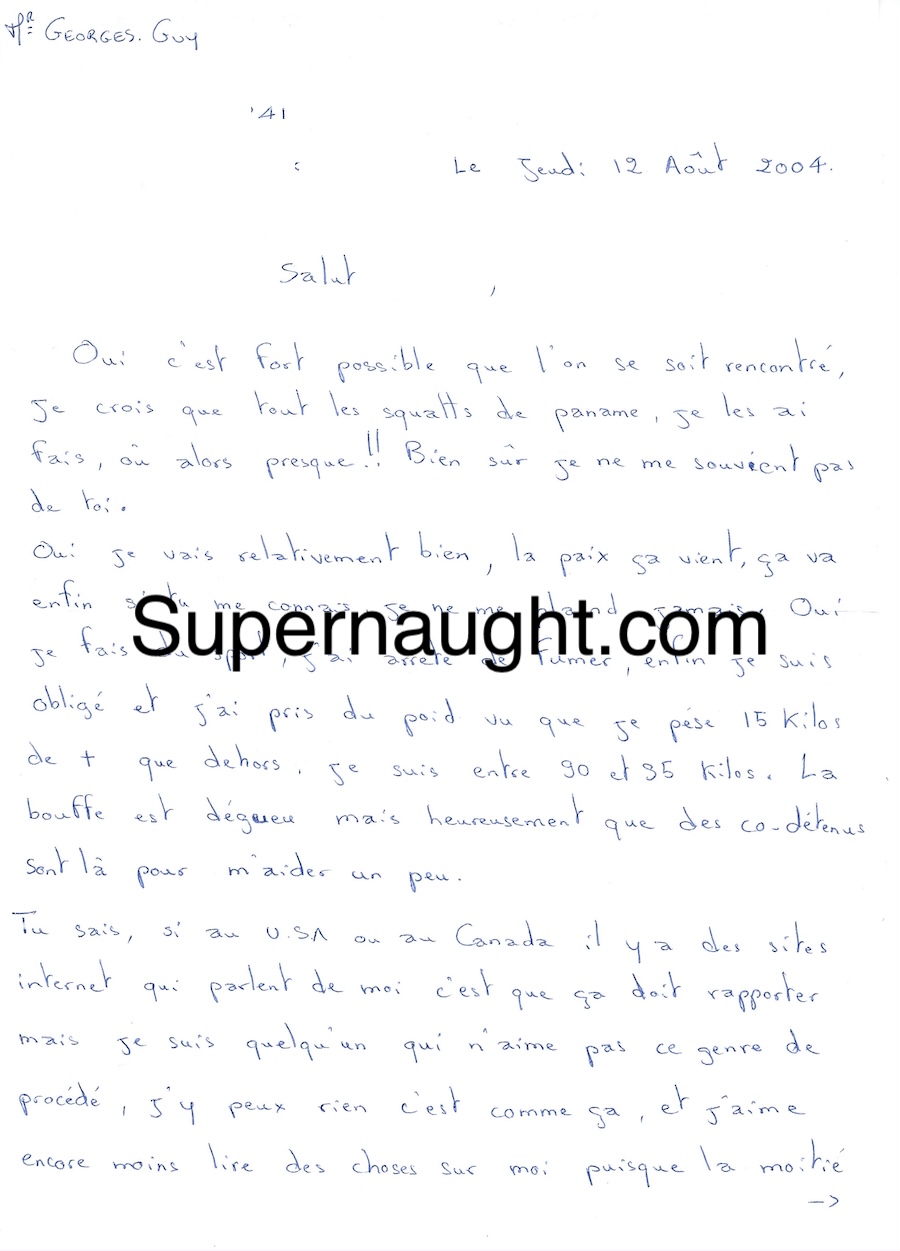 Guy Georges Signed Prison Letter with Envelope Set