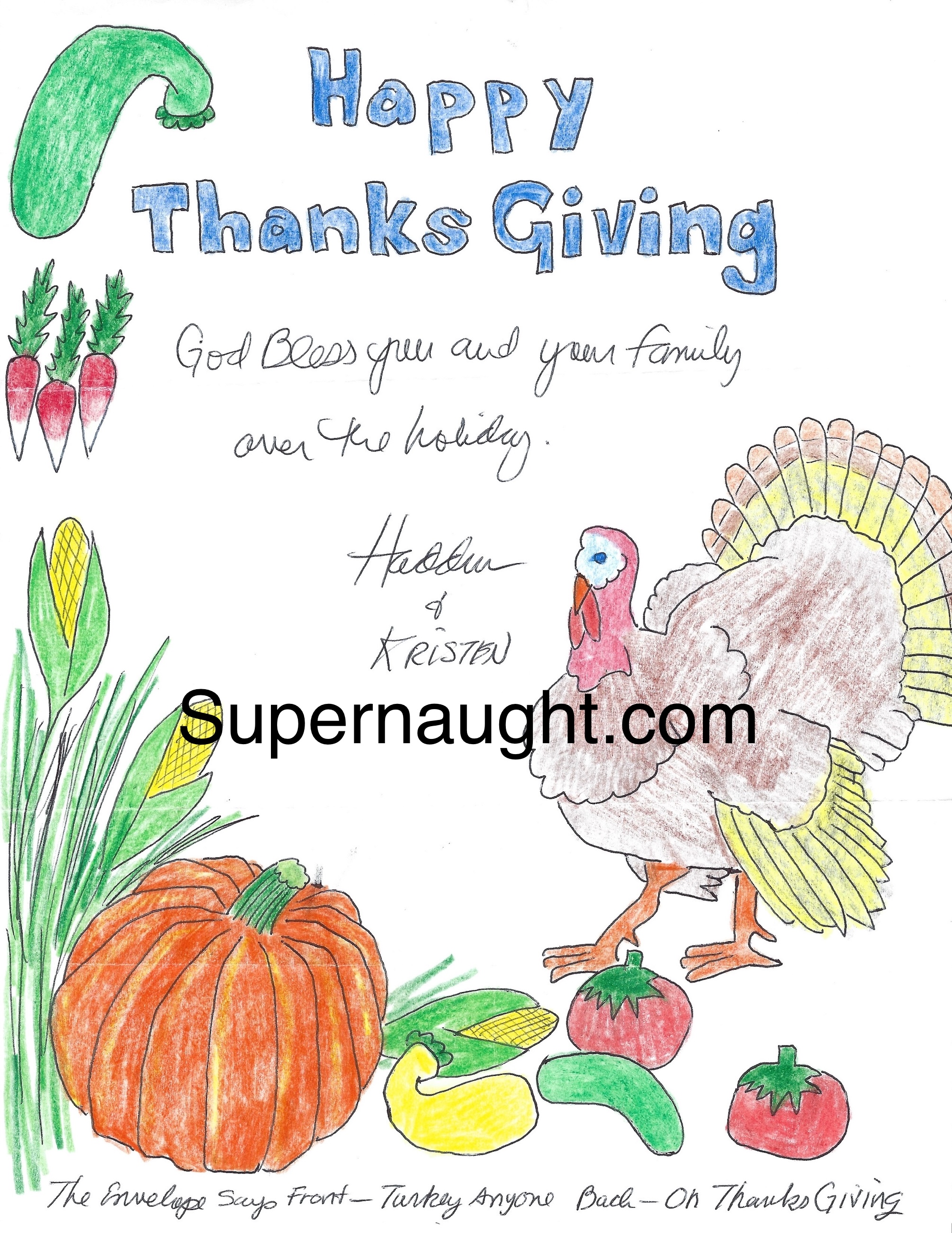 Hadden Clark Happy Thanksgiving Artwork Signed by Kristen