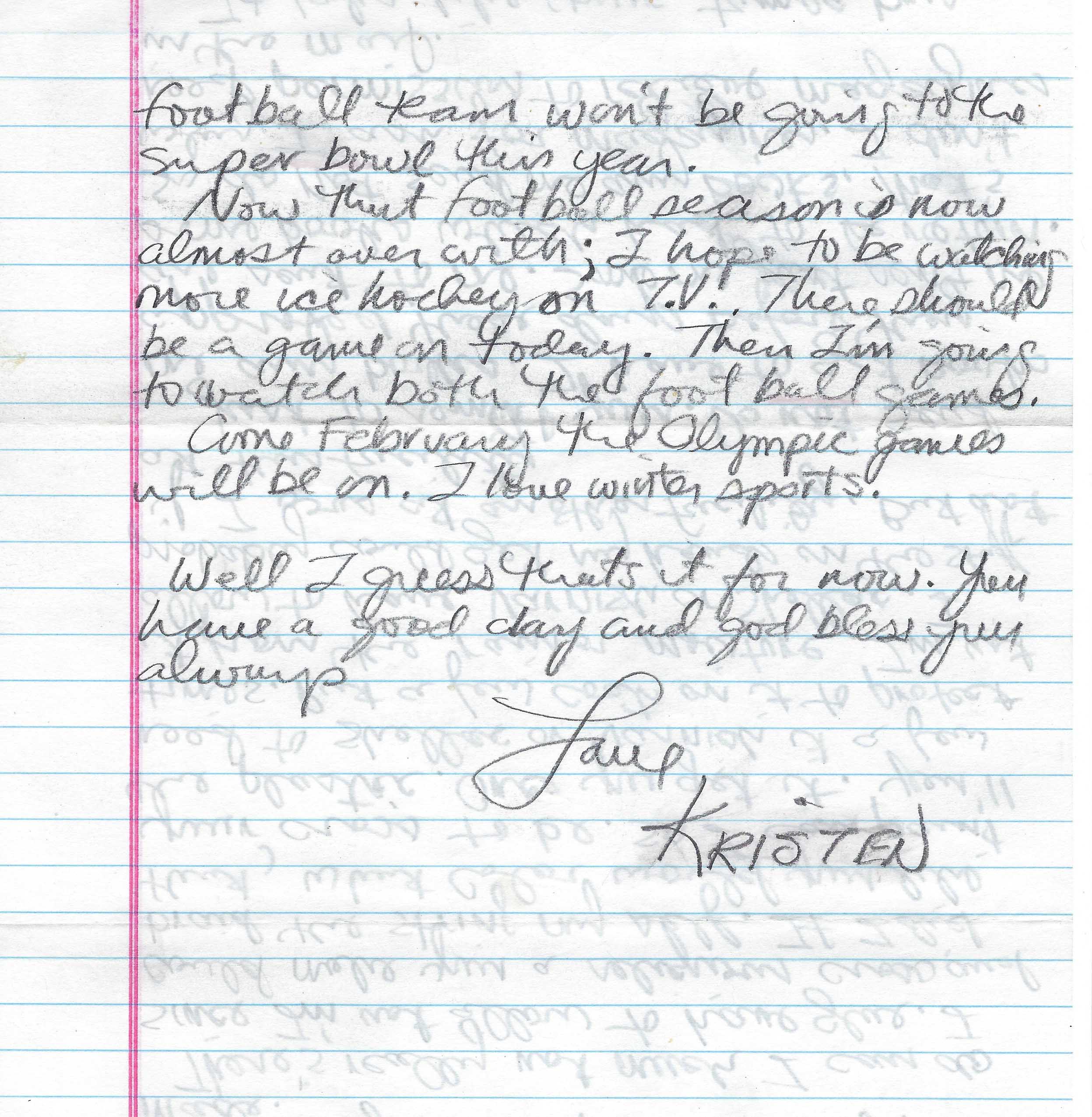 Hadden Clark Letter Signed Kristen and Envelope Set image 2