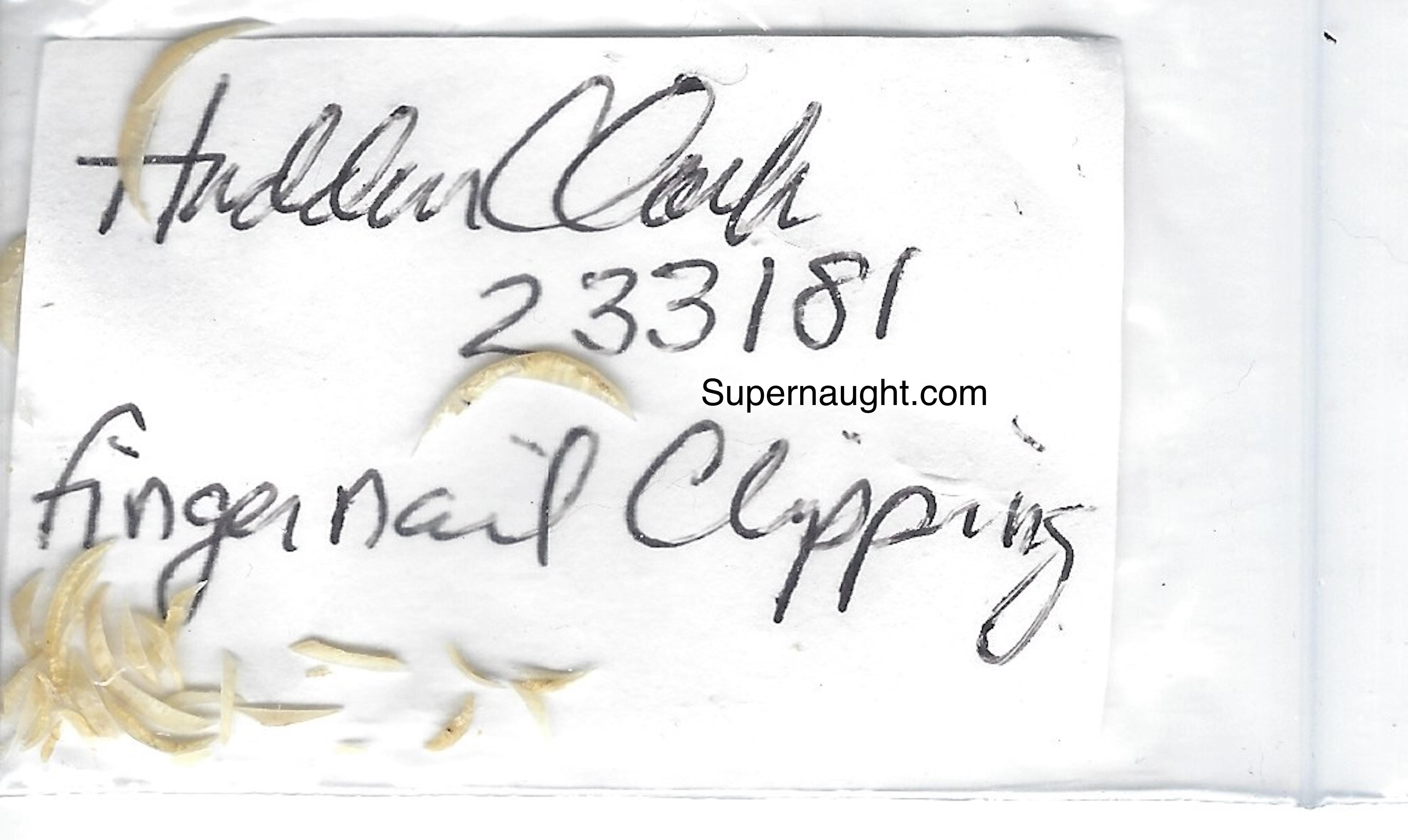 Hadden Clark Signed Fingernail Clippings