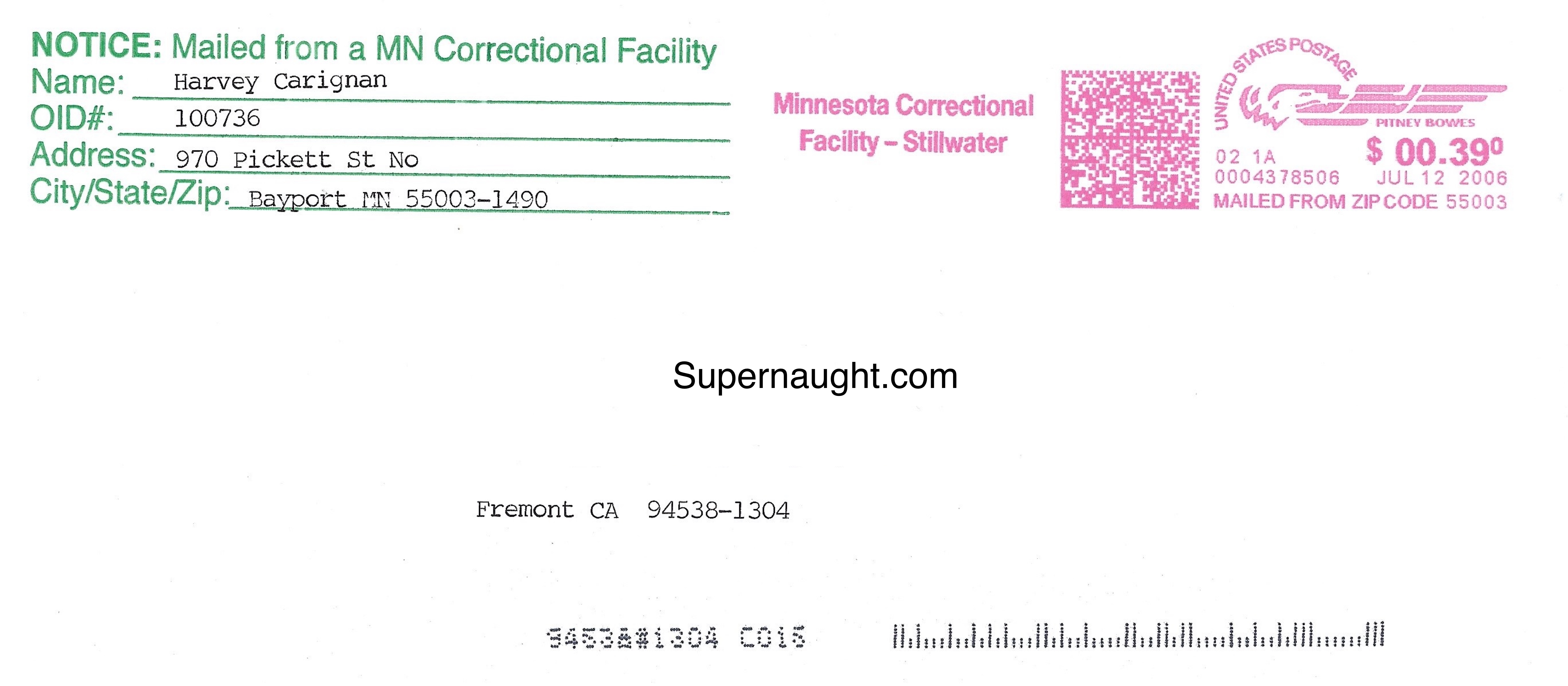 Harvey Carignan Letter and Envelope Set Both Signed image 2