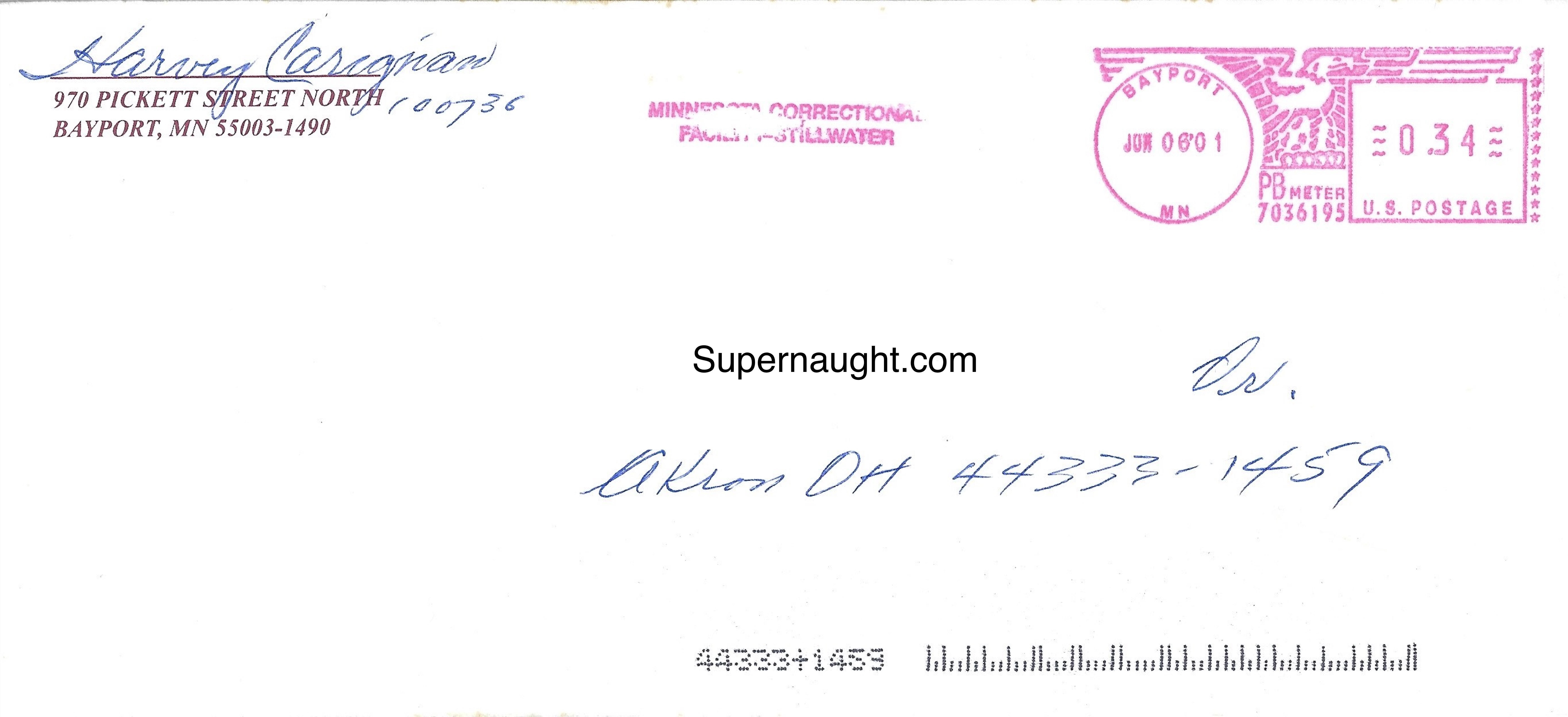 Harvey Carignan Two Page Letter and Envelope Set Both Signed image 3