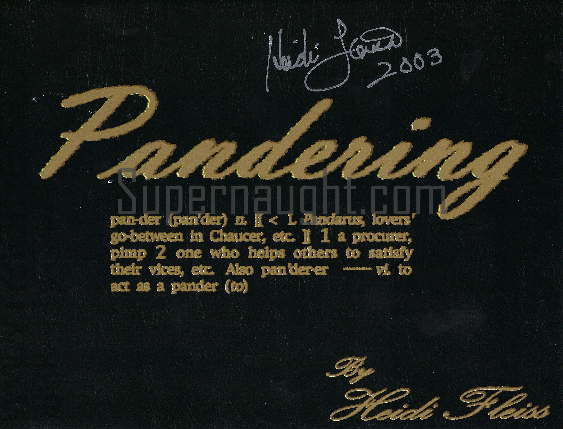 Heidi Fleiss Signed Pandering Pamphlet