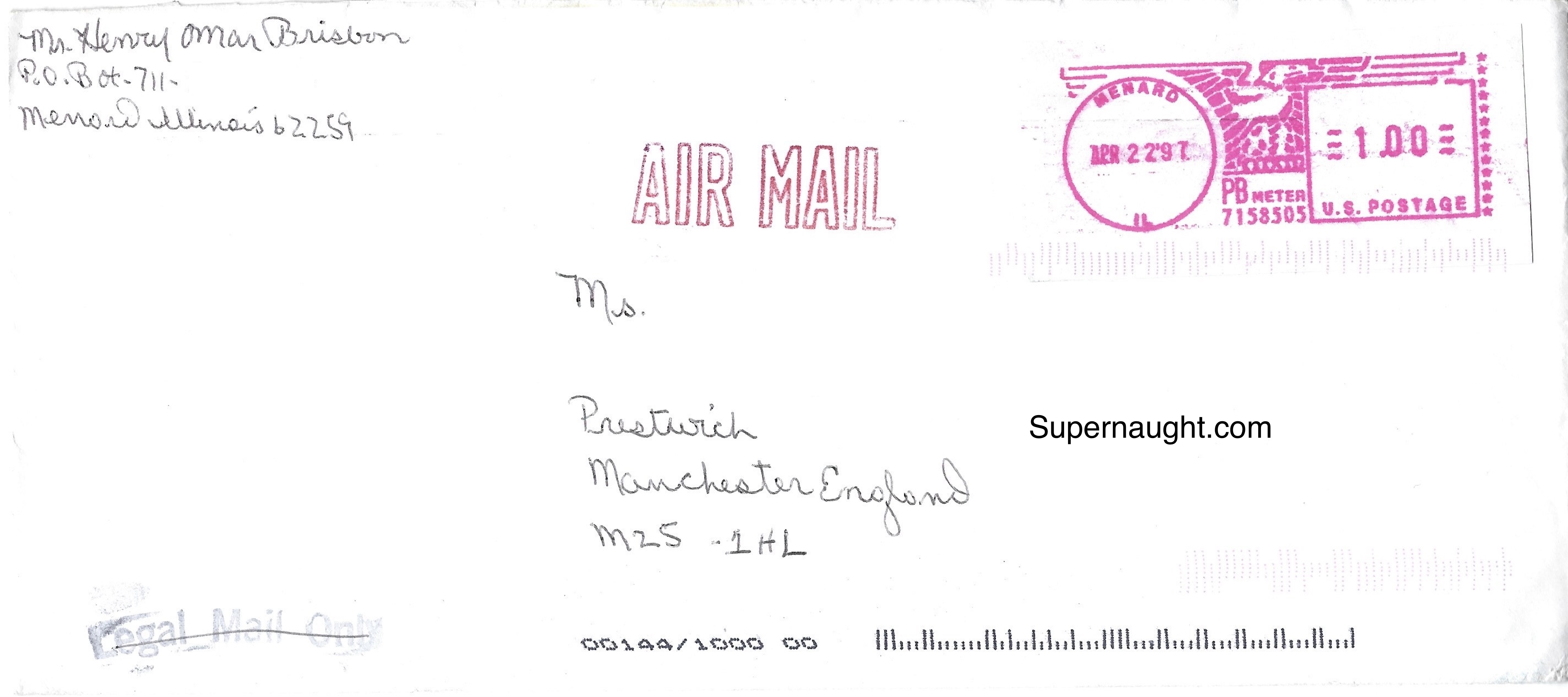 Henry Brisbon Signed Envelope